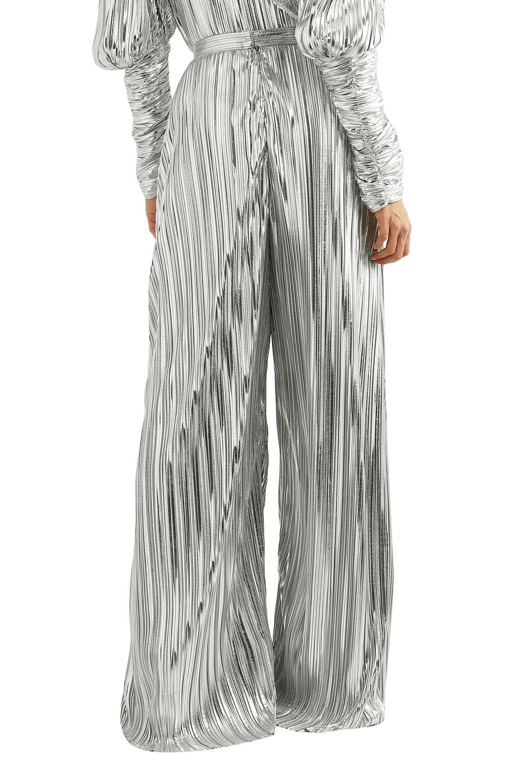 RODARTE Pleated lamé wide-leg pants