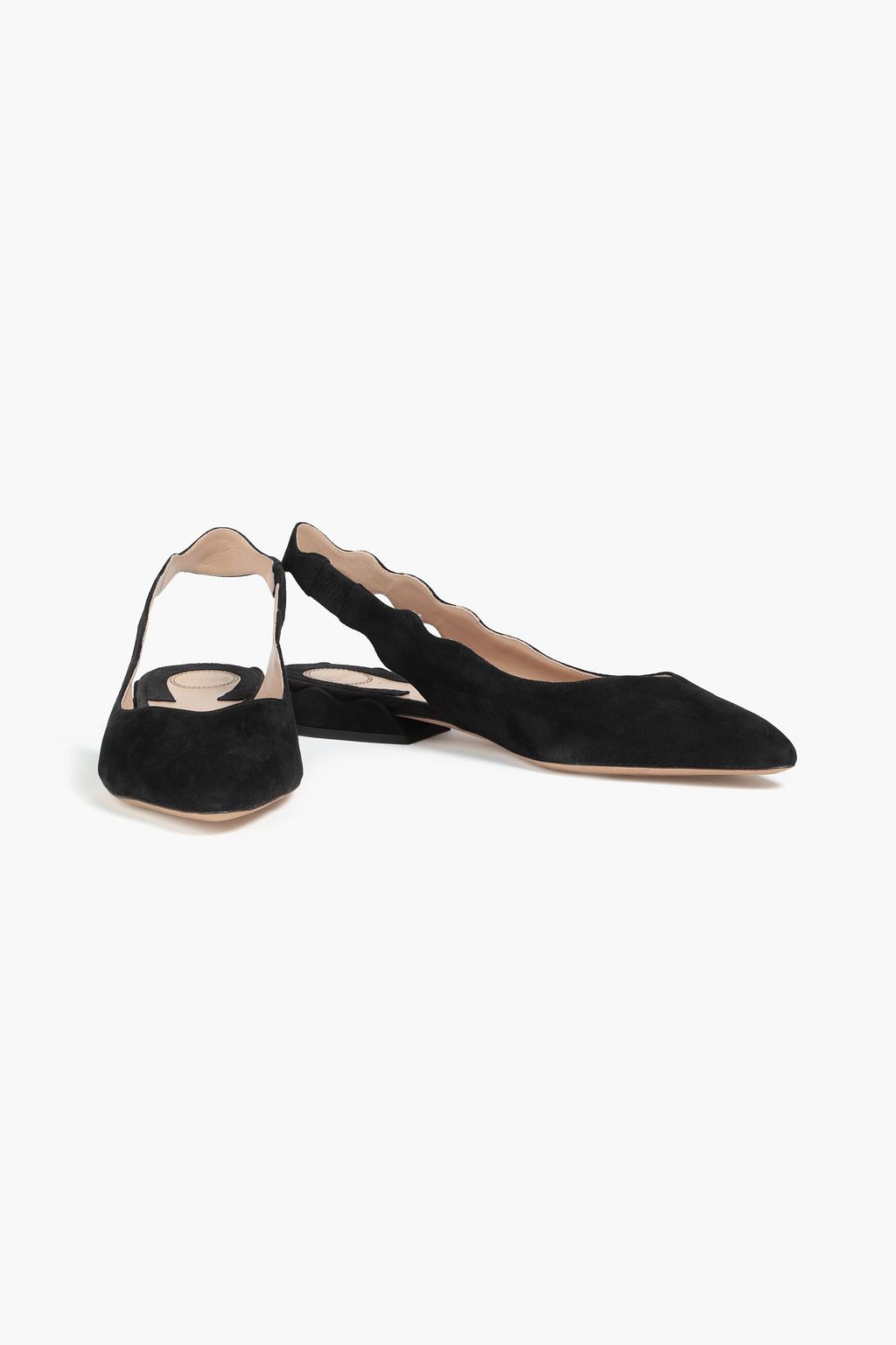 CHLOÉ Suede slingback point-toe flats