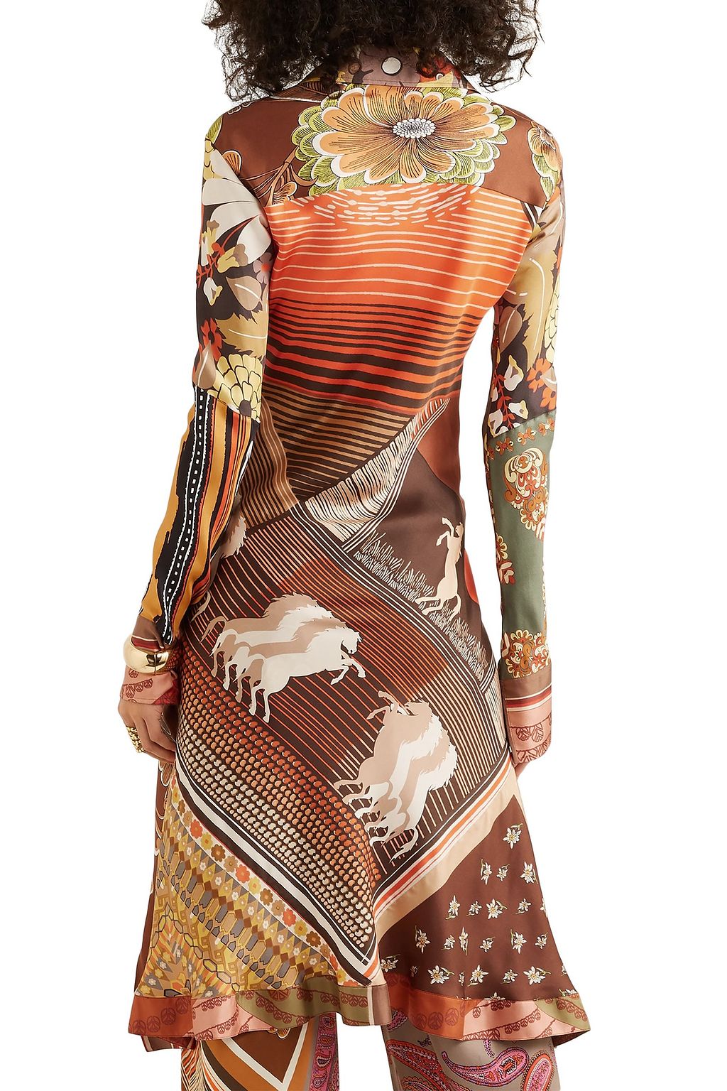 CHLOÉ Printed silk-satin blouse