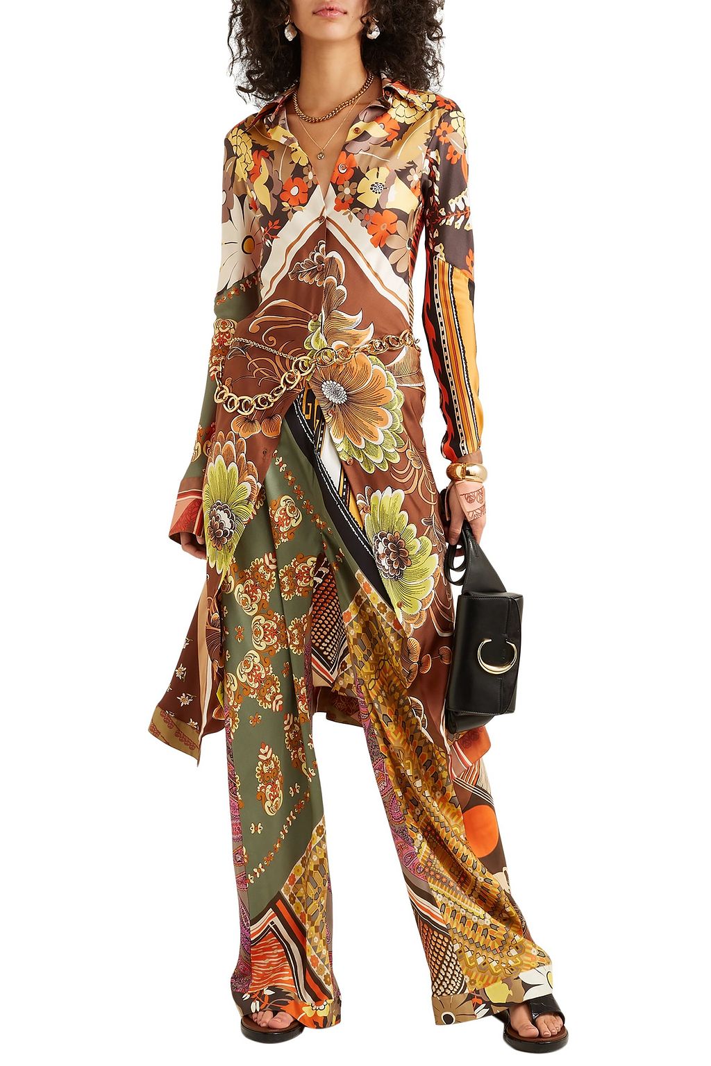 CHLOÉ Printed silk-satin blouse