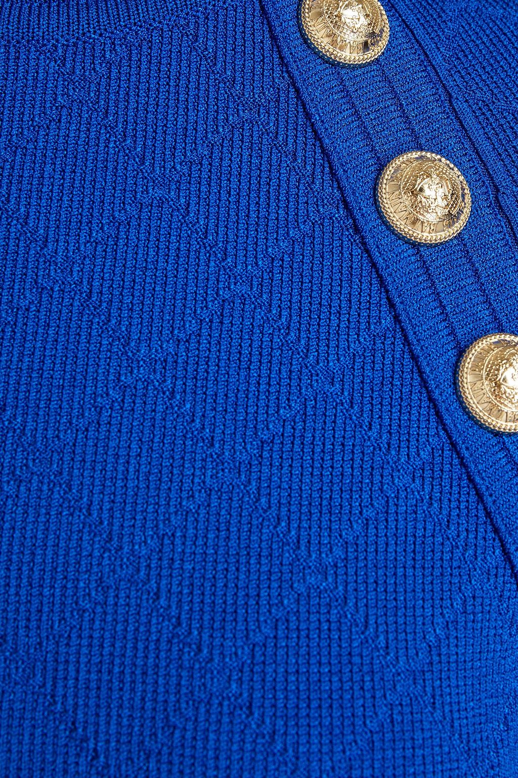 BALMAIN Button-embellished jacquard-knit midi dress