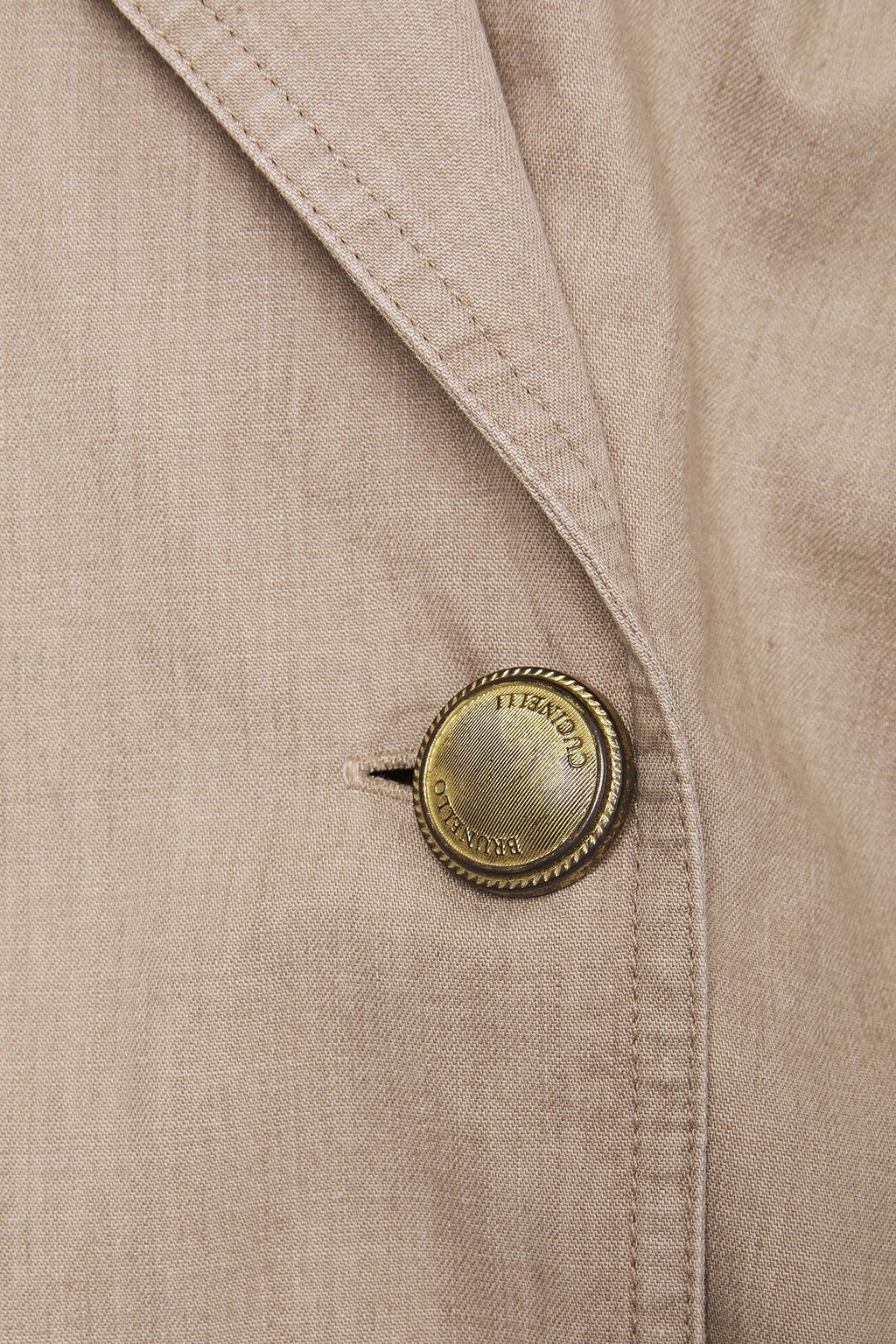 BRUNELLO CUCINELLI Double-breasted belted cotton-poplin jumpsuit