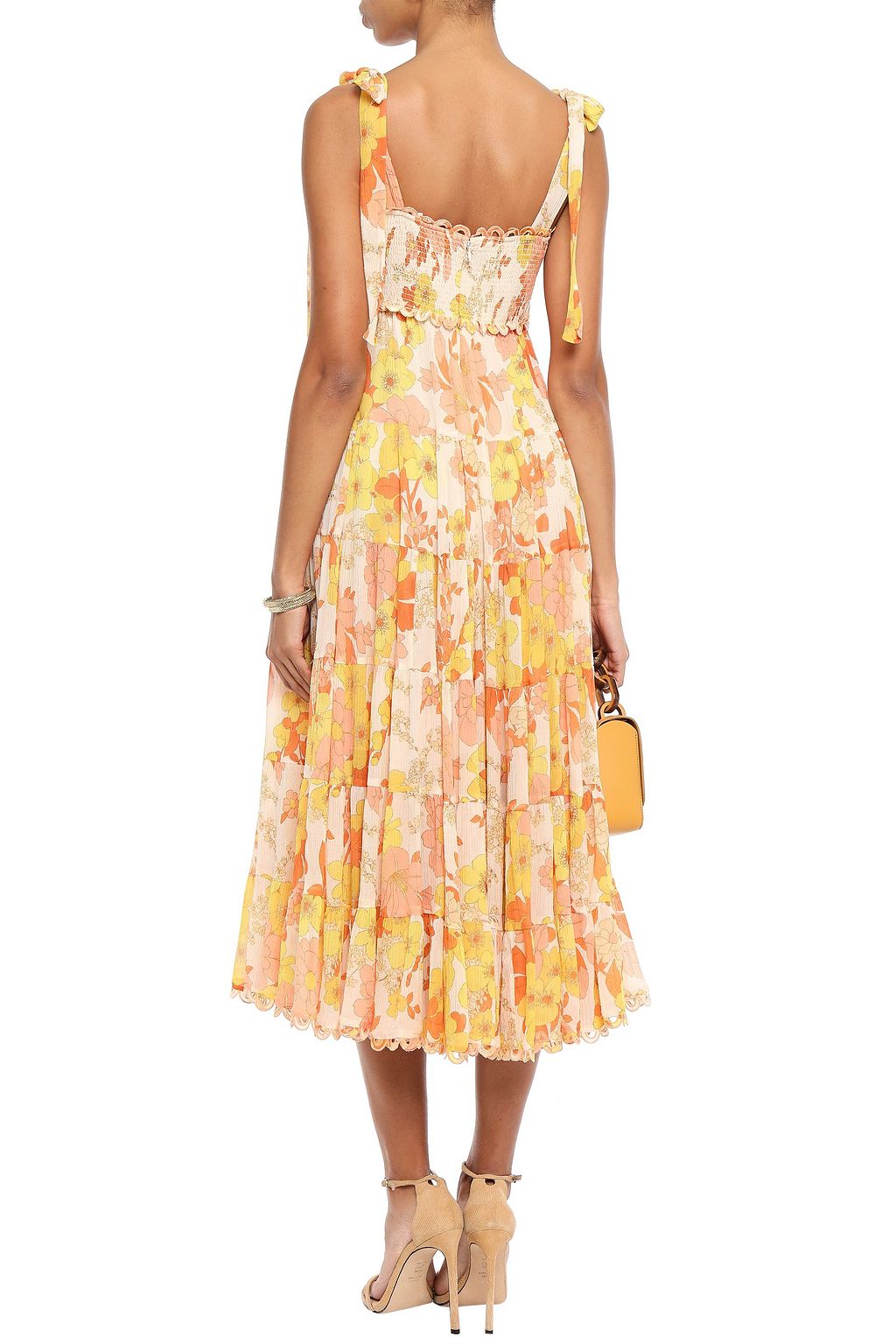 ZIMMERMANN Primrose floral-print crinkled cotton and silk-blend midi dress