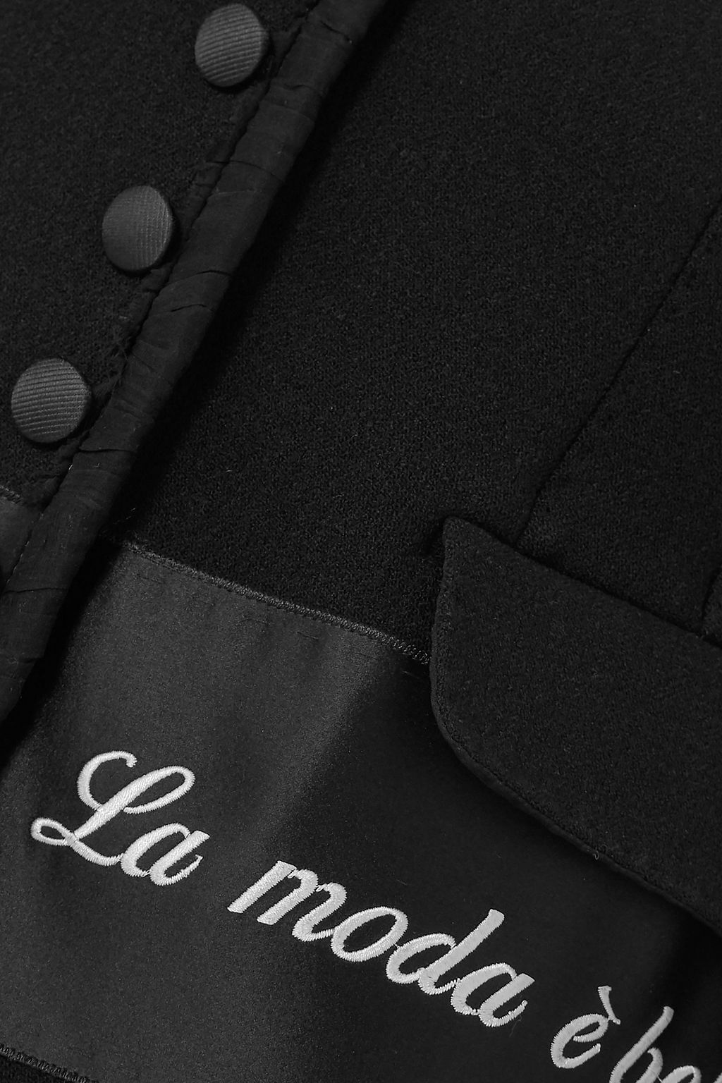 DOLCE&GABBANA Embroidered satin-trimmed wool-blend crepe jacket