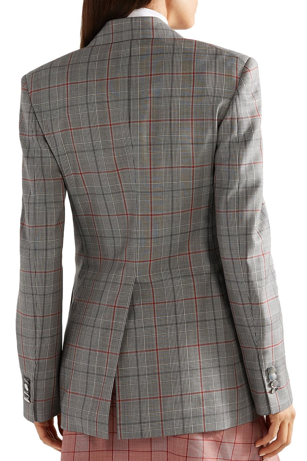 CALVIN KLEIN 205W39NYC Double-breasted Prince of Wales checked wool blazer