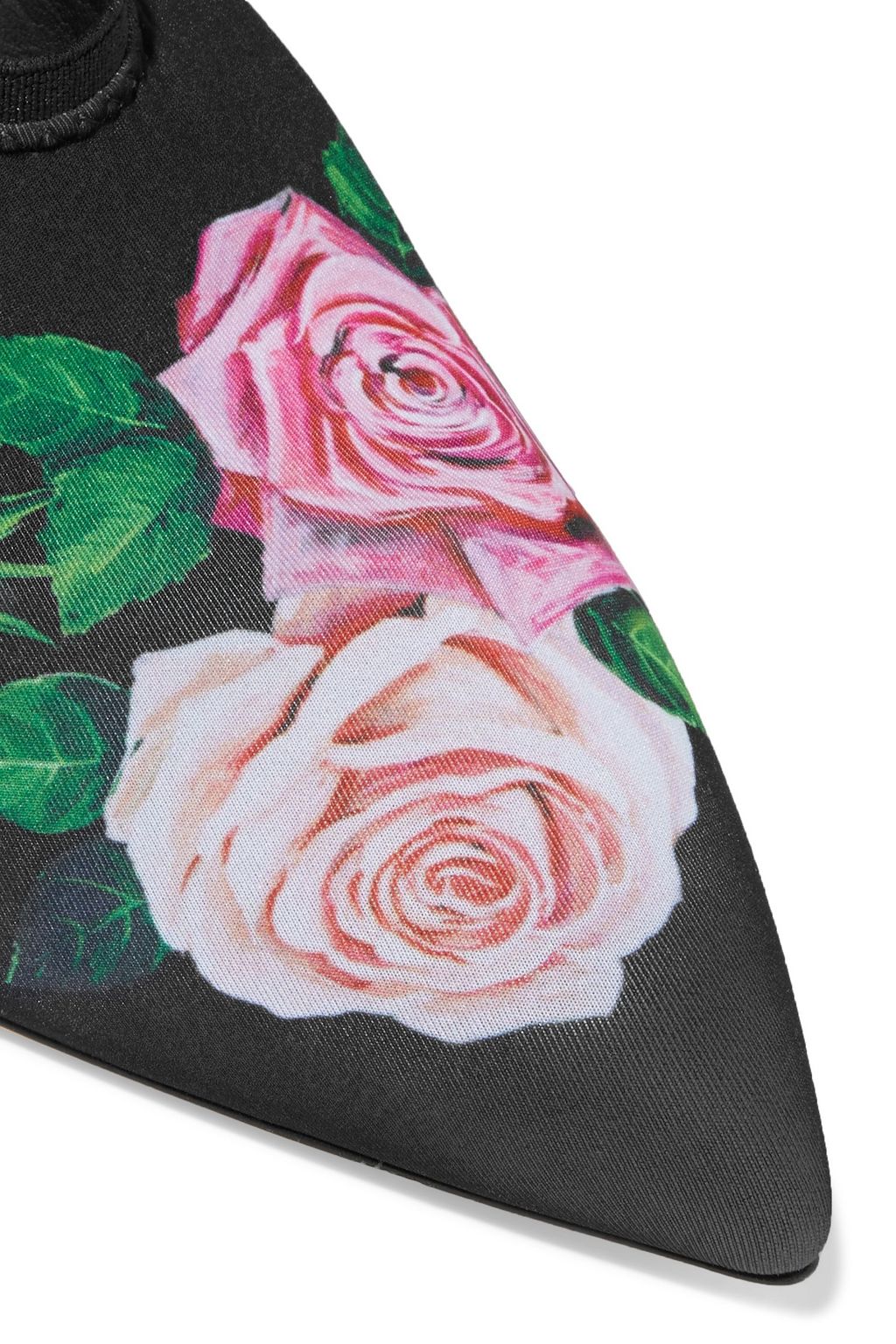 DOLCE&GABBANA Floral-print stretch-knit slingback pumps