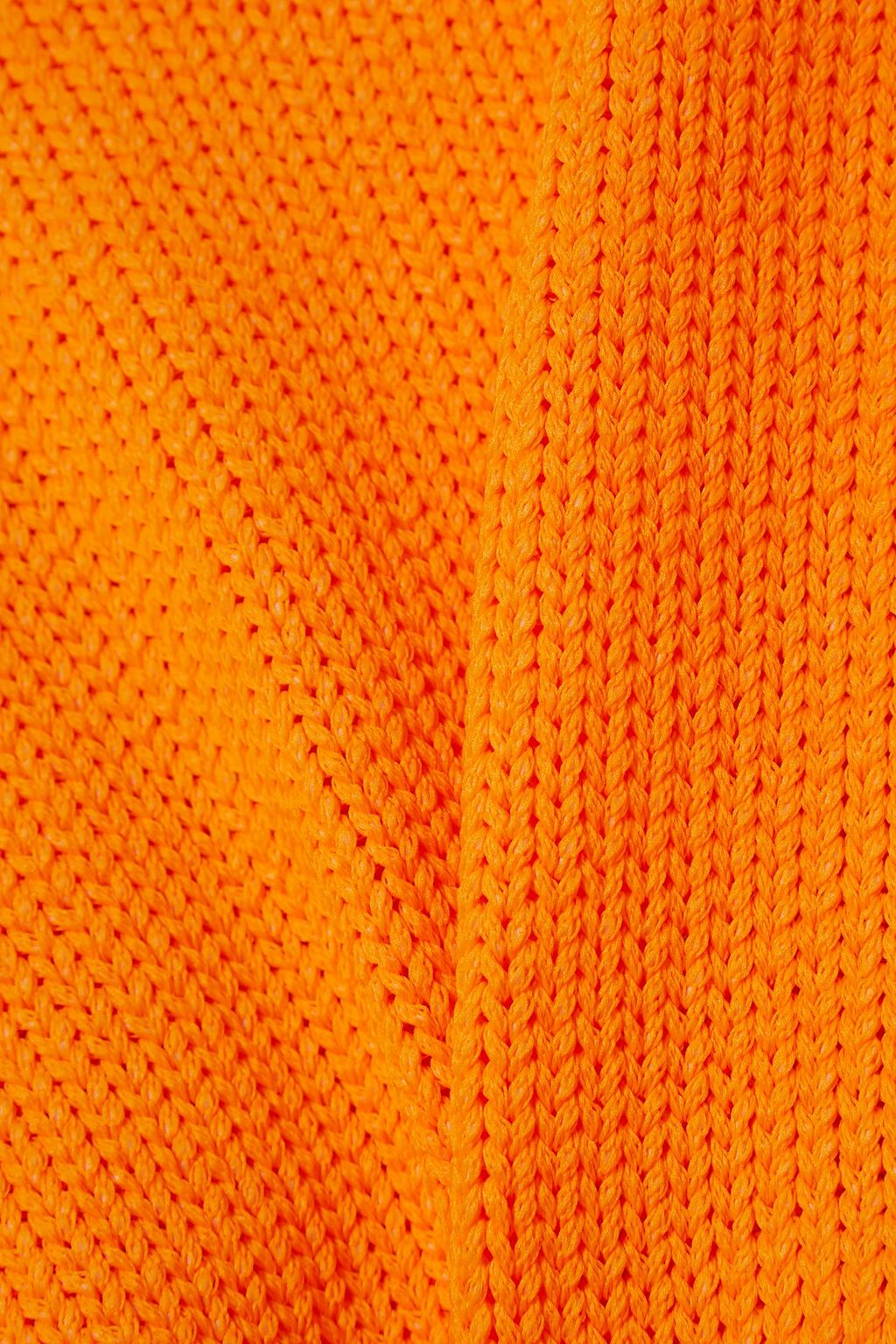LES RÊVERIES Cropped open-back neon knitted sweater