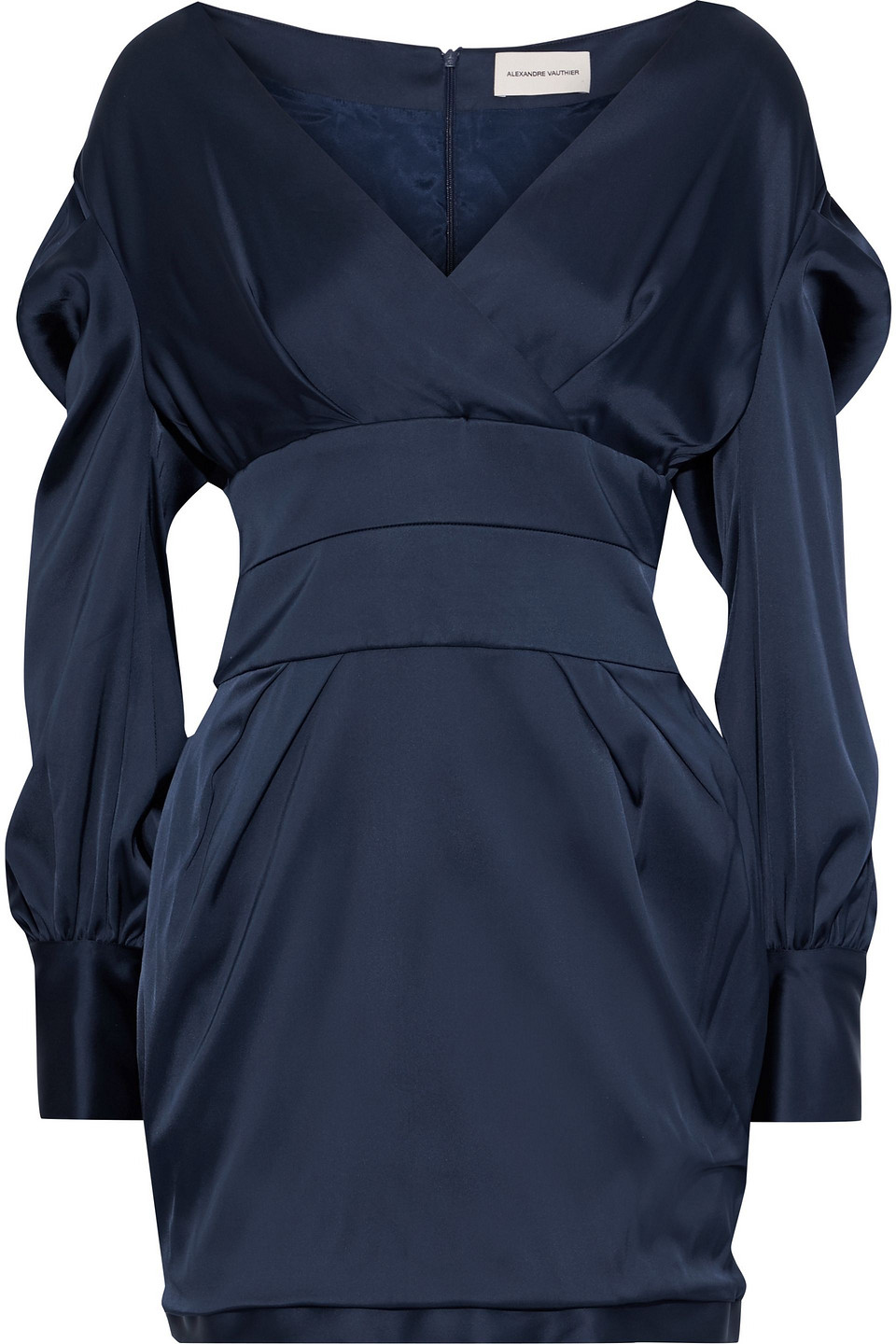Alexandre Vauthier - Pleated satin mini dress - Blue - FR 40