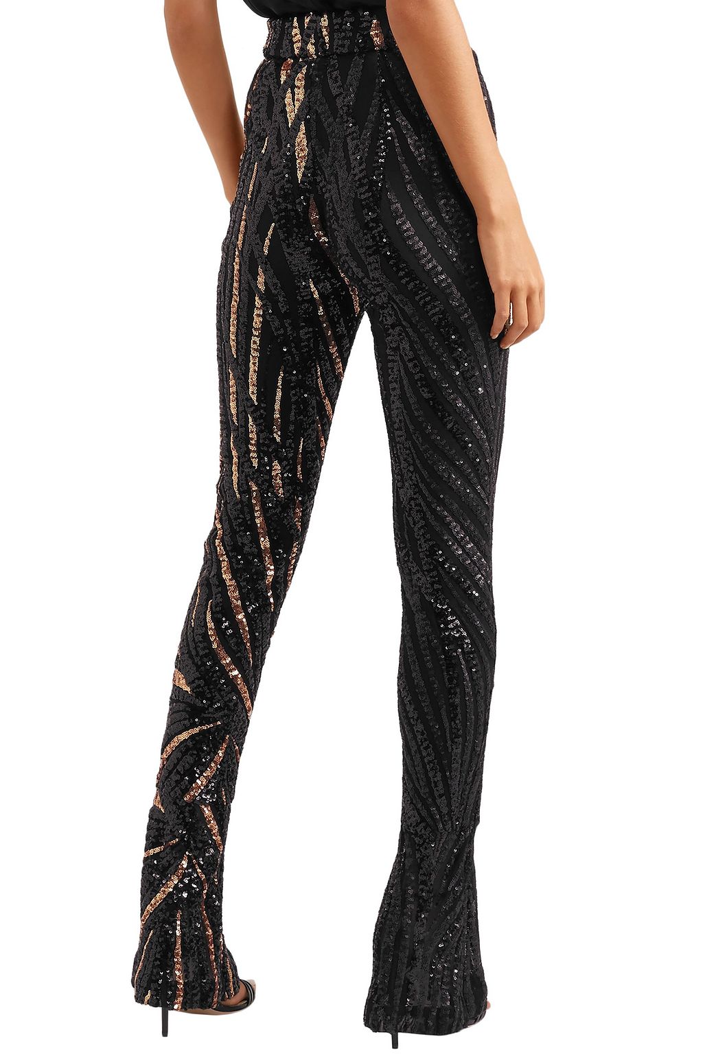 HALPERN Sequined tulle slim-leg pants