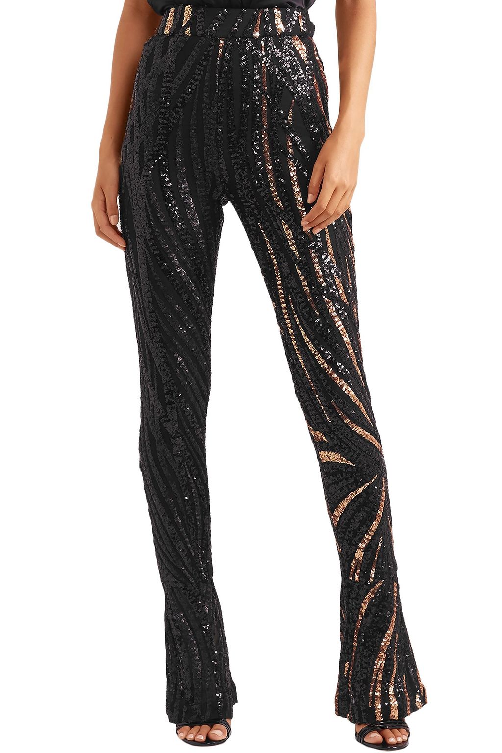 HALPERN Sequined tulle slim-leg pants