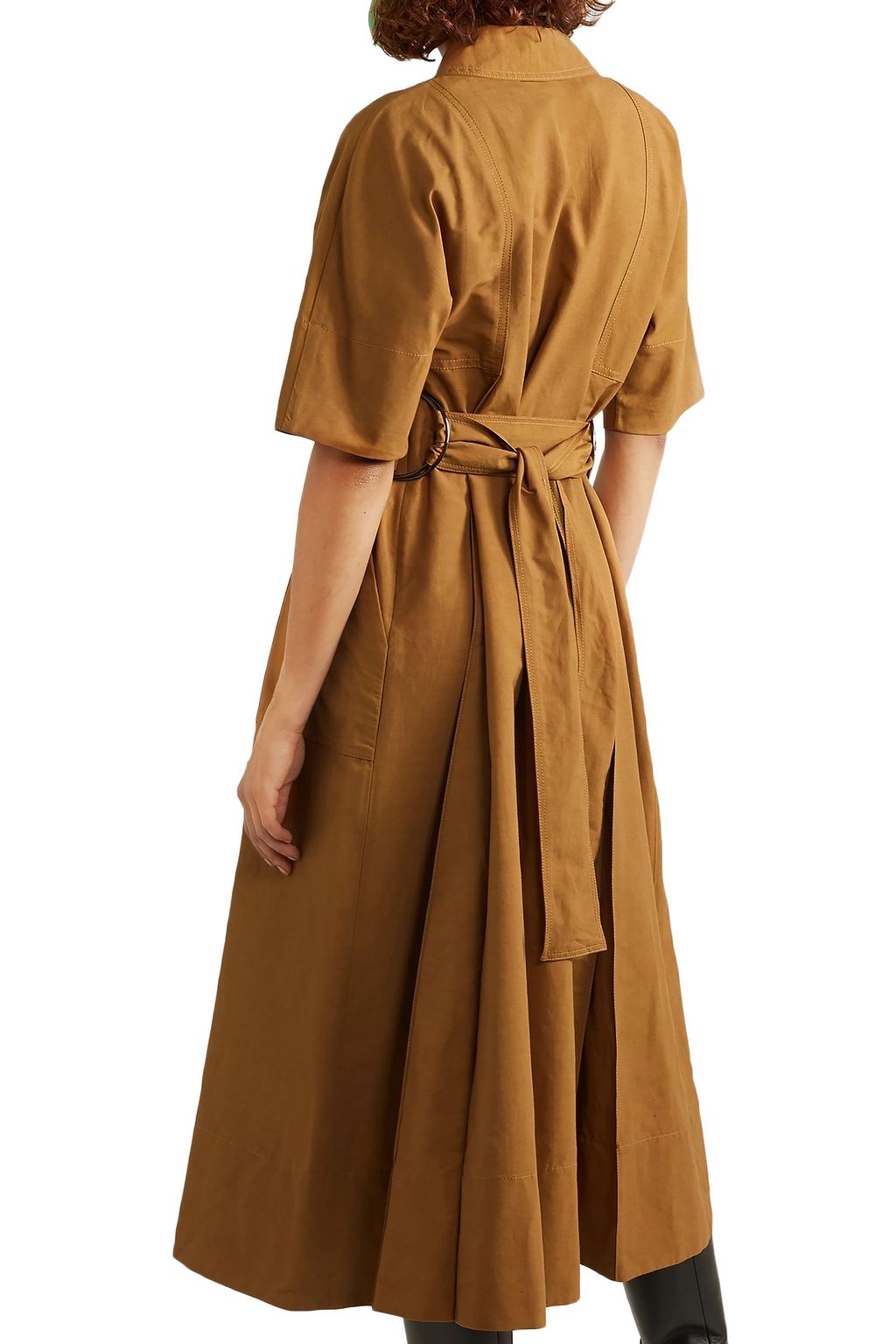 MARNI Pleated canvas midi dress