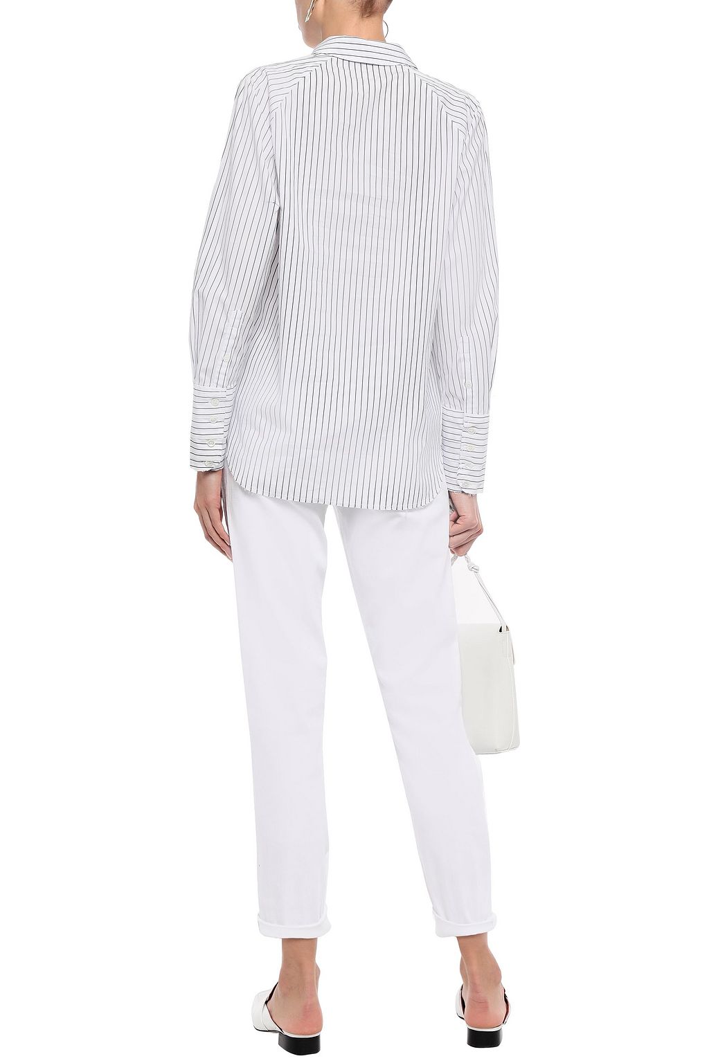 CURRENT/ELLIOTT Cropped low-rise slim-leg jeans