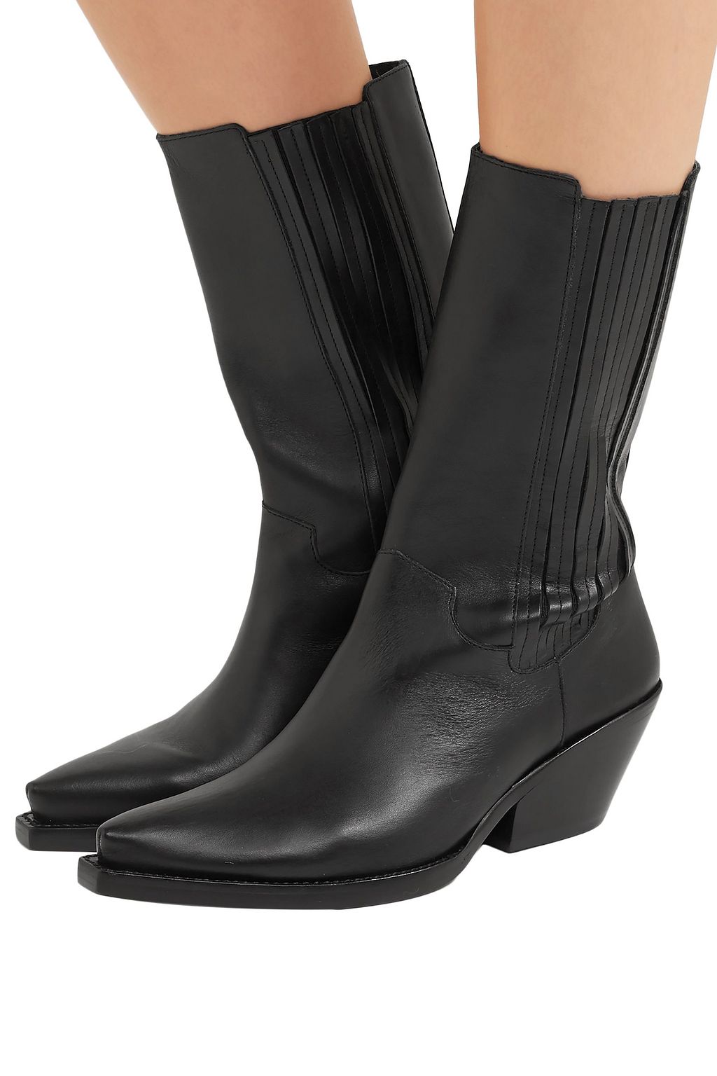 ZIMMERMANN Cowboy Mid buckled studded leather boots