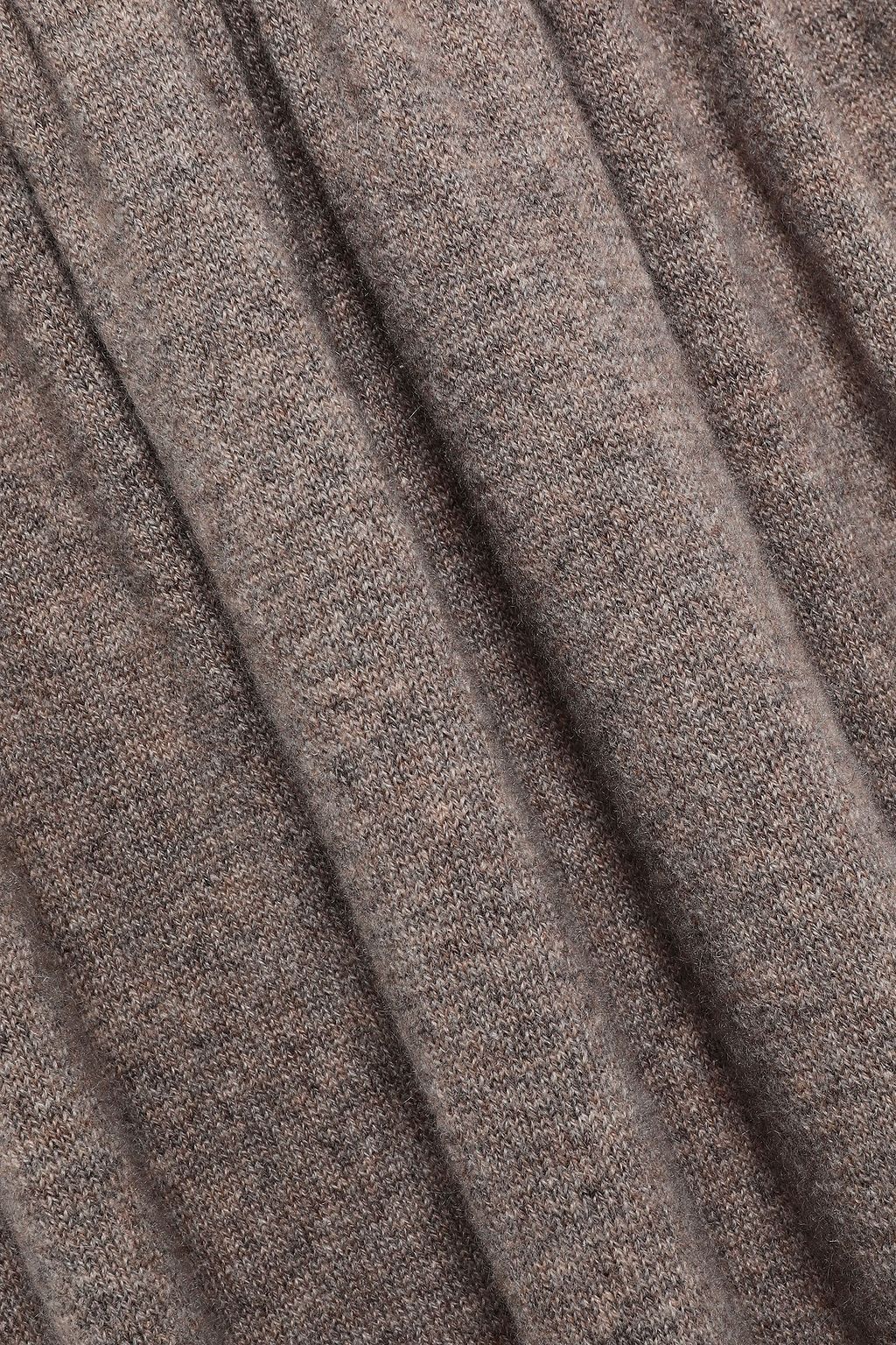 AGNONA Flared ribbed mélange cashmere midi dress