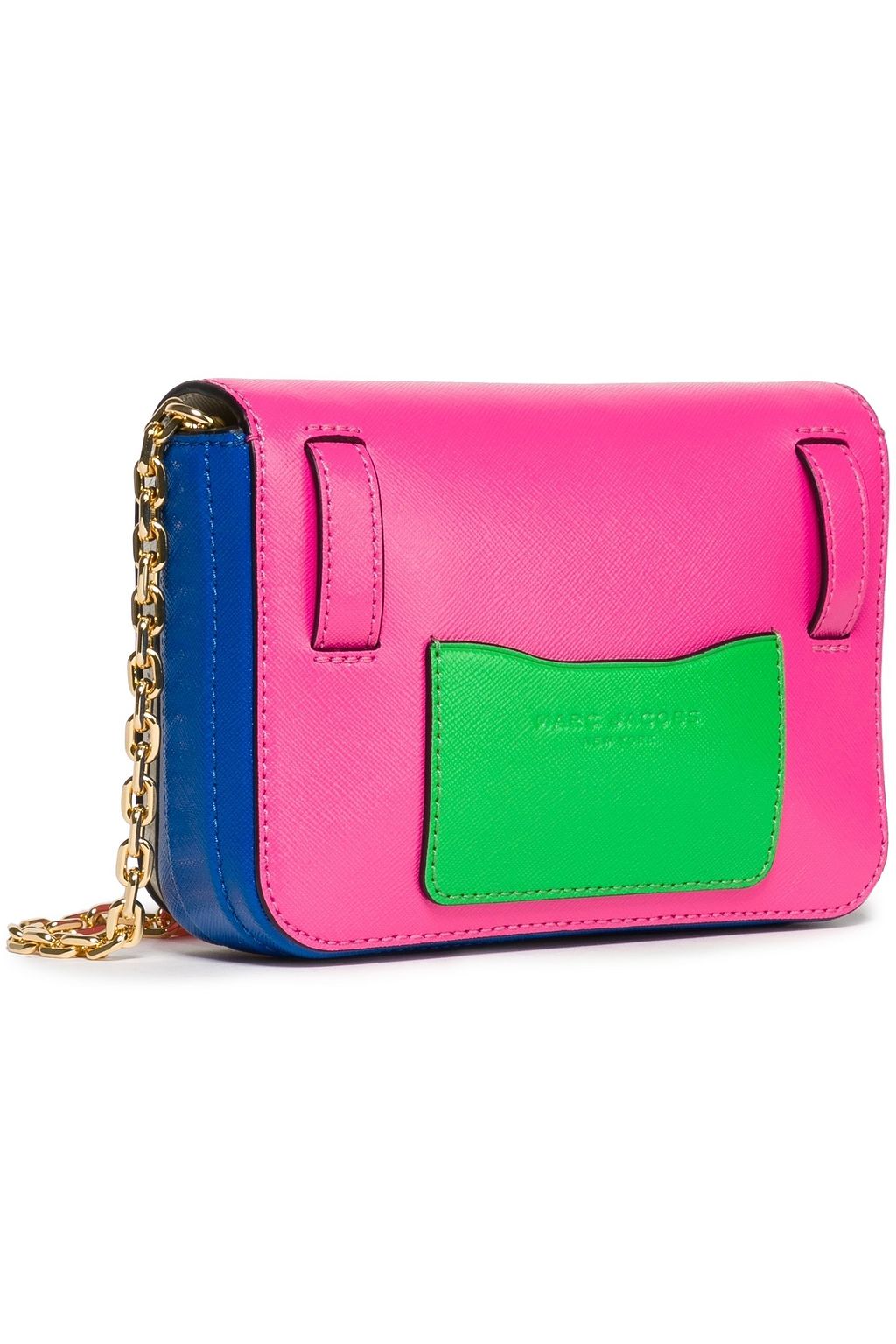 MARC JACOBS Hip Shot convertible color-block textured-leather belt bag