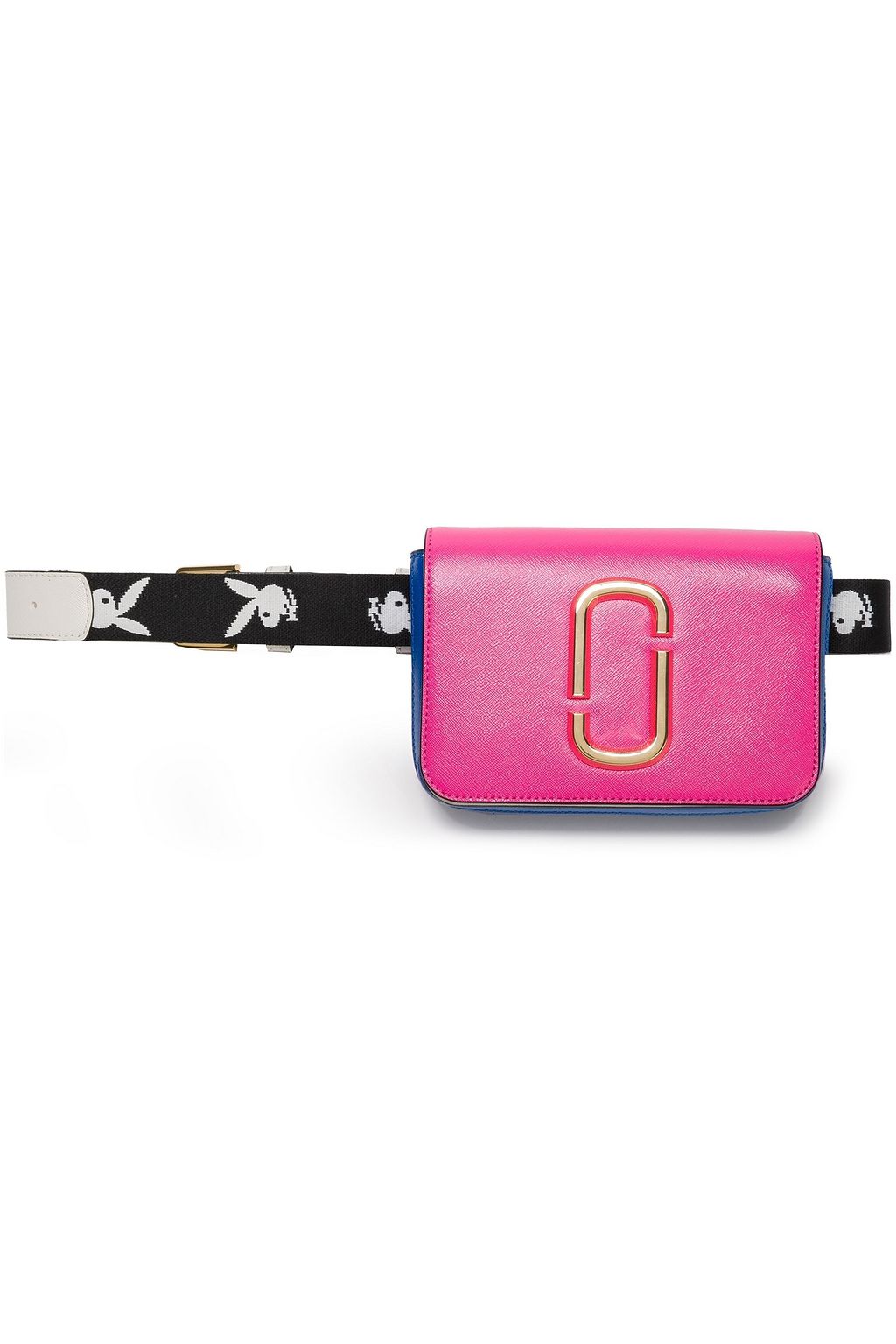 MARC JACOBS Hip Shot convertible color-block textured-leather belt bag