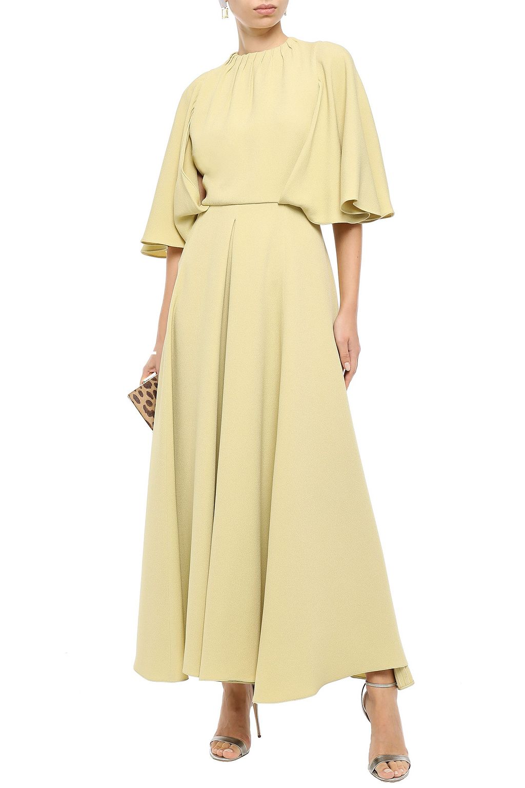 VALENTINO GARAVANI Draped silk-crepe maxi dress
