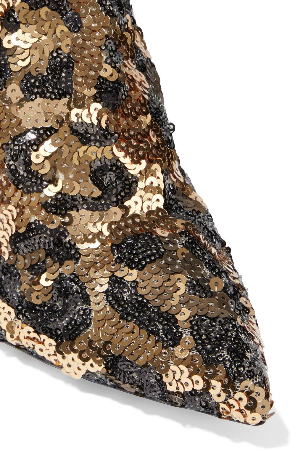 DOLCE&GABBANA Lori leopard-print sequined mesh sock boots