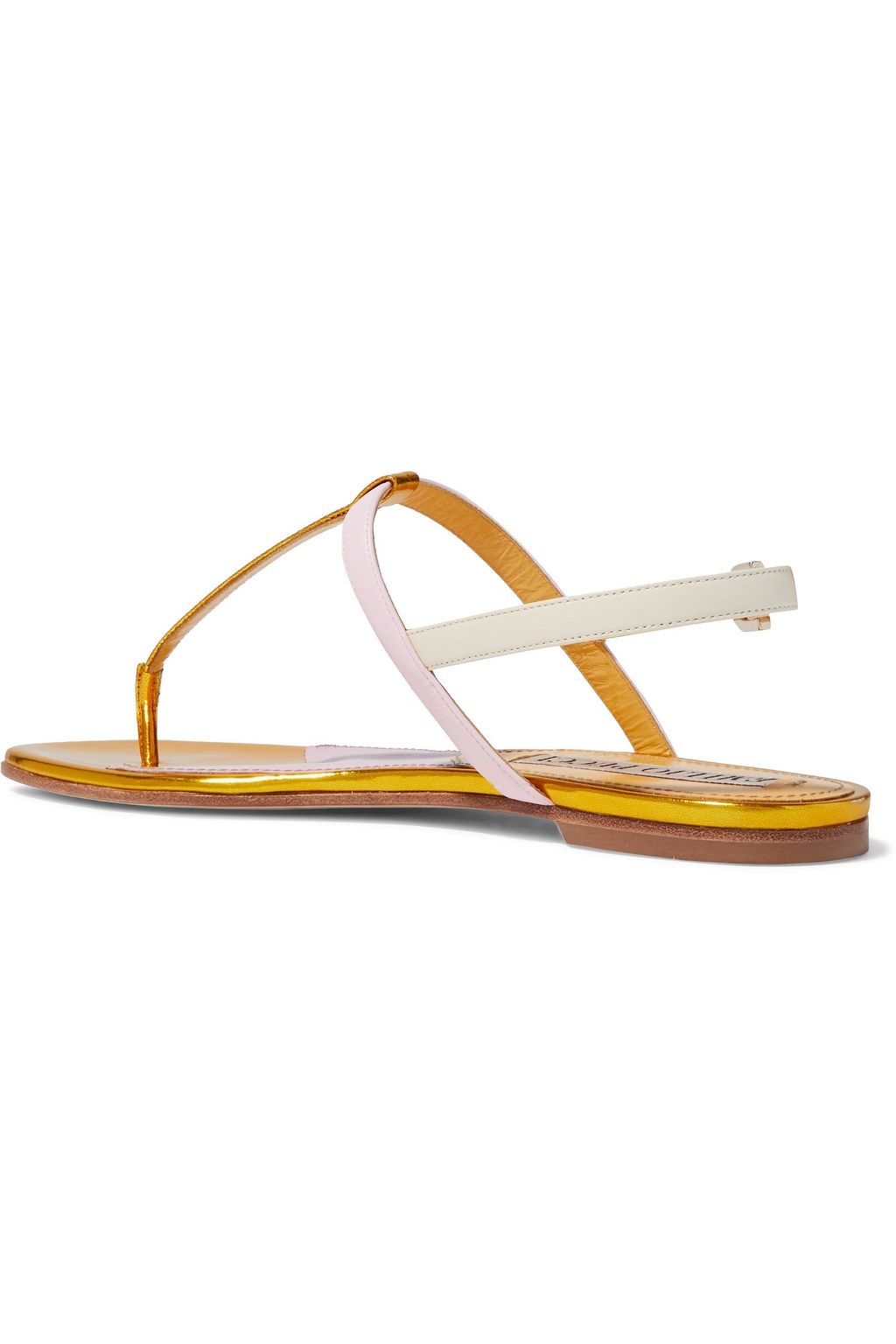 PUCCI Color-block smooth and mirrored-leather sandals