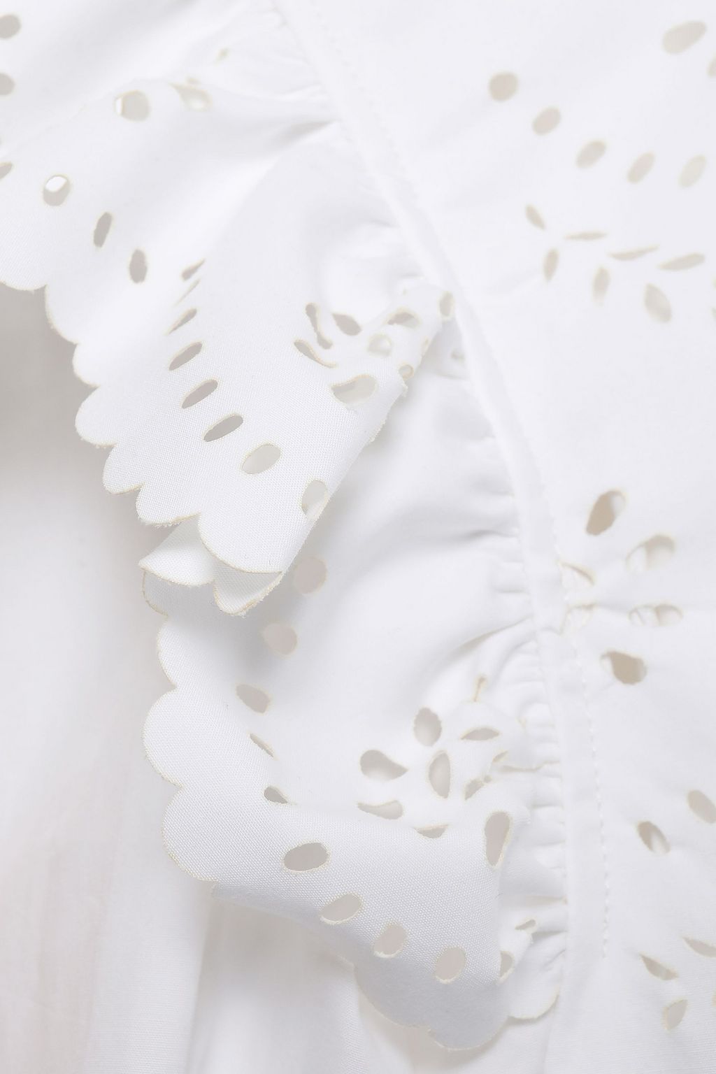 PHILOSOPHY DI LORENZO SERAFINI ラッフル付き イギリス刺繍入り コットン ミニワンピース