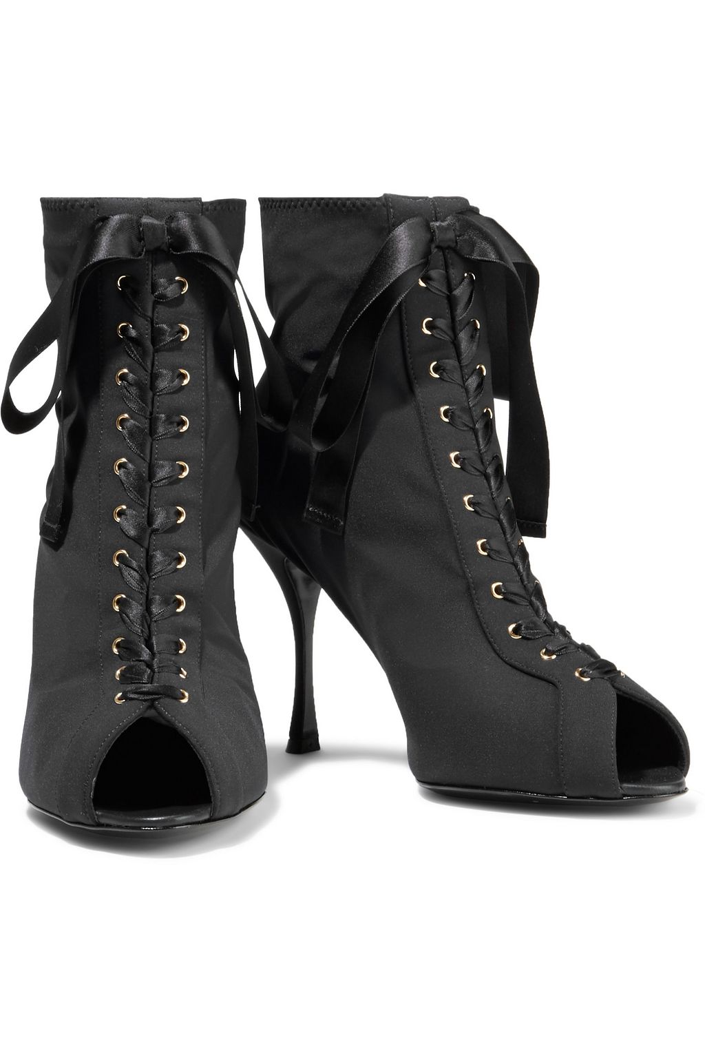 DOLCE&GABBANA Lace-up stretch-knit sock boots