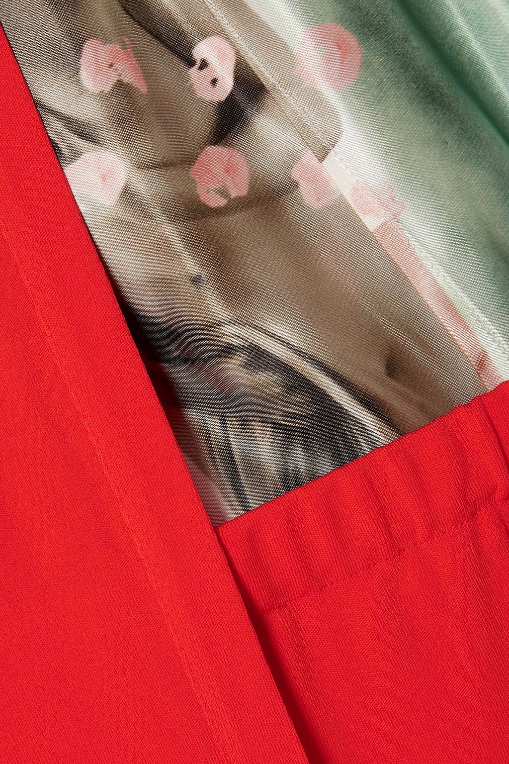 MARNI Layered jersey and printed satin maxi dress