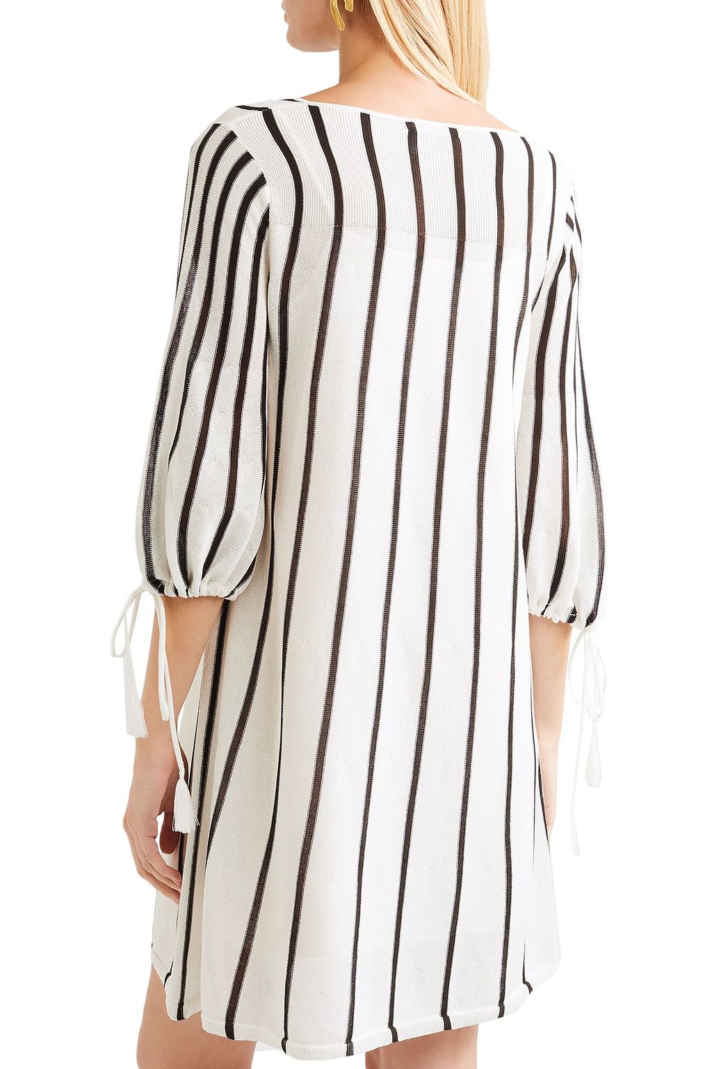 SEE BY CHLOÉ Tasseled striped cotton-blend mini dress