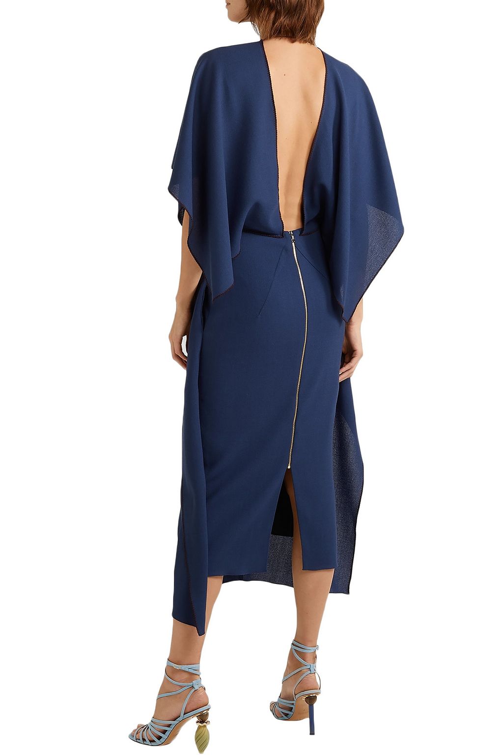 ROLAND MOURET Adamson open-back wool-crepe midi dress