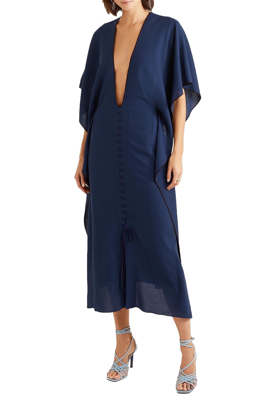 ROLAND MOURET Adamson open-back wool-crepe midi dress