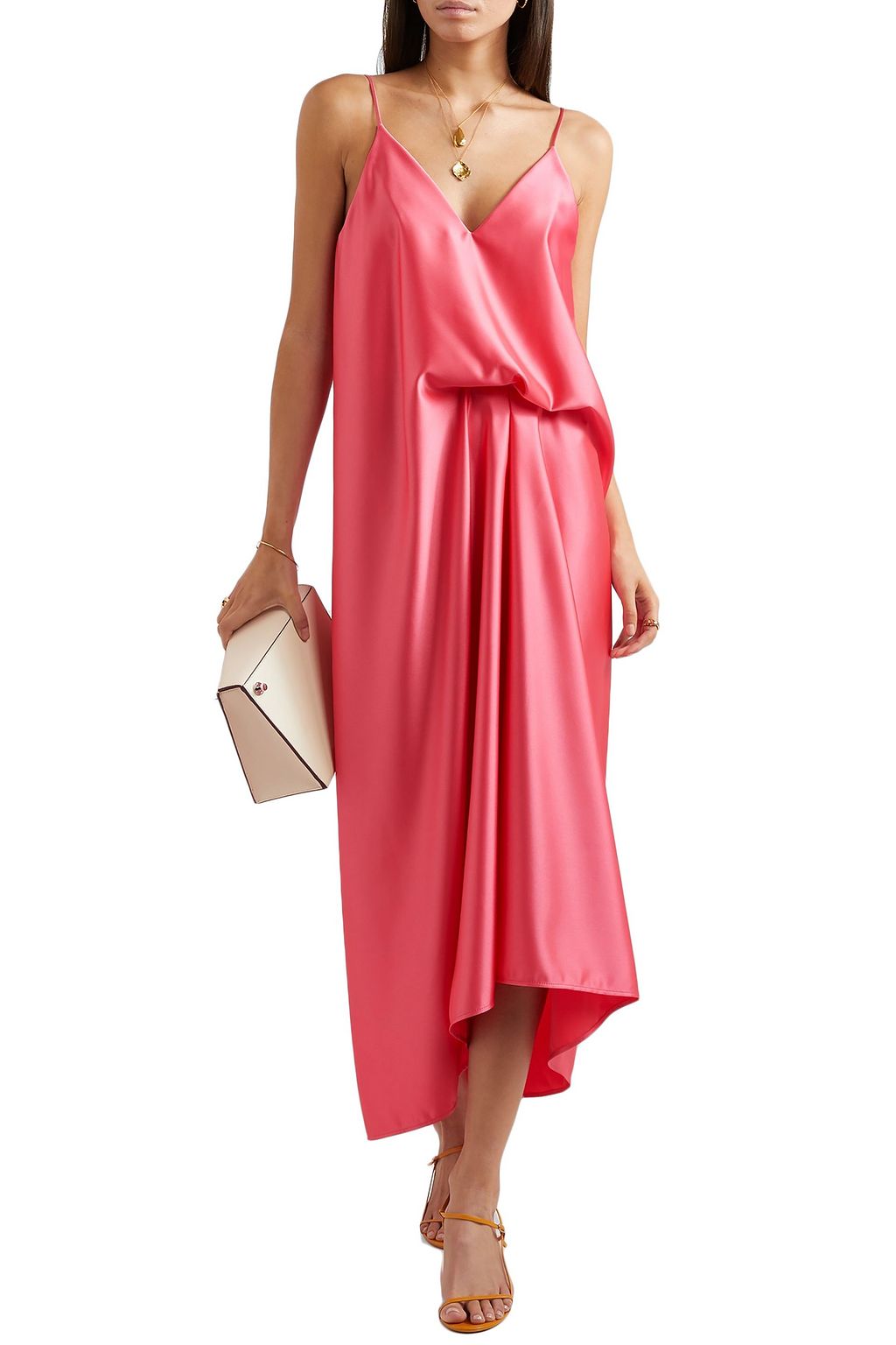 CEDRIC CHARLIER Draped satin dress