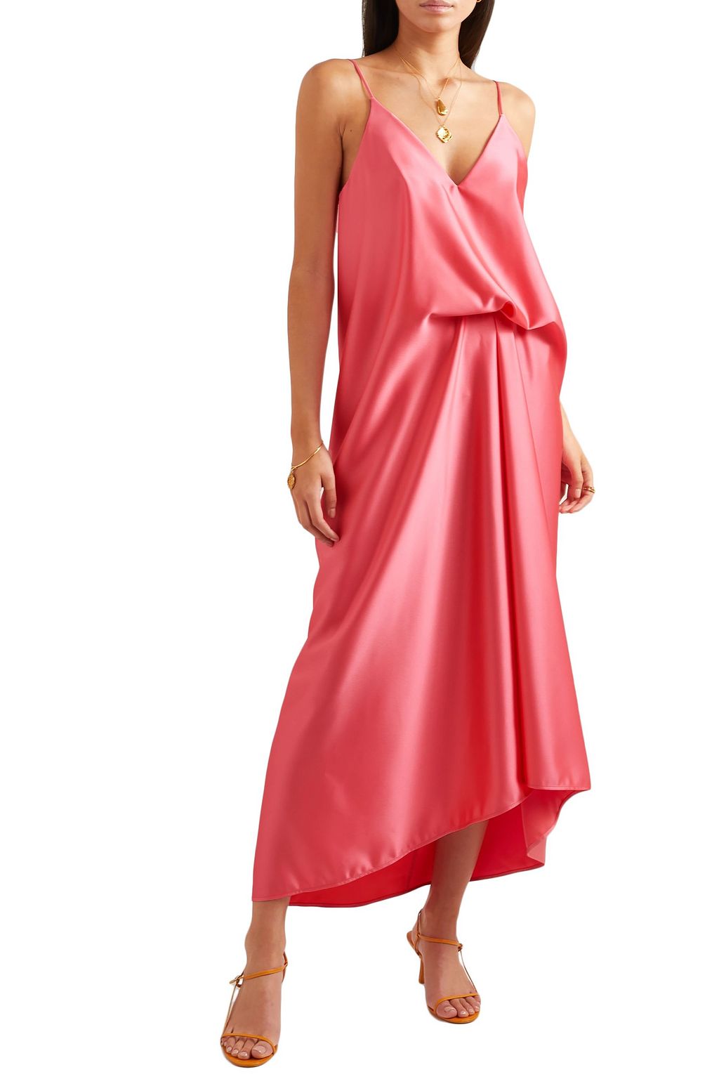 CEDRIC CHARLIER Draped satin dress