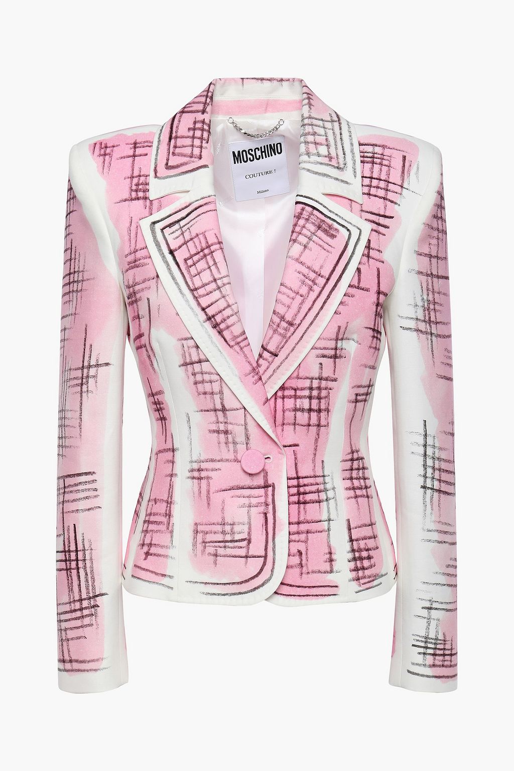 Nachtvlek Beukende Knooppunt MOSCHINO Printed cotton and linen-blend piqué blazer | Sale up to 70% off |  THE OUTNET