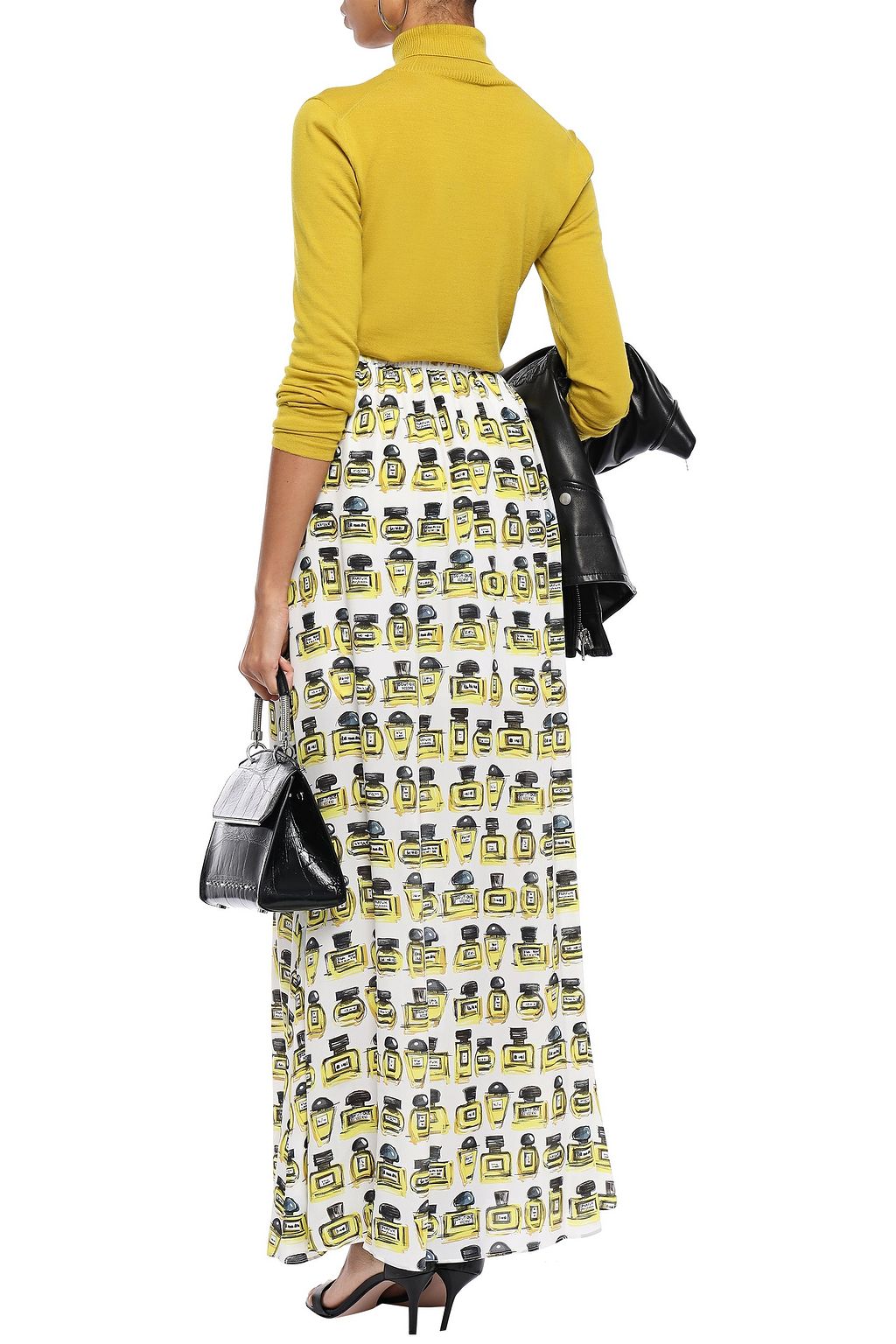 BOUTIQUE MOSCHINO Printed crepe maxi skirt