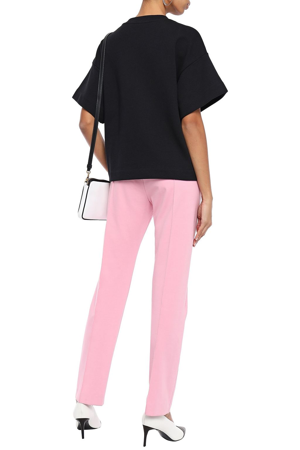 BOUTIQUE MOSCHINO Barbell-embellished printed cotton-jersey T-shirt