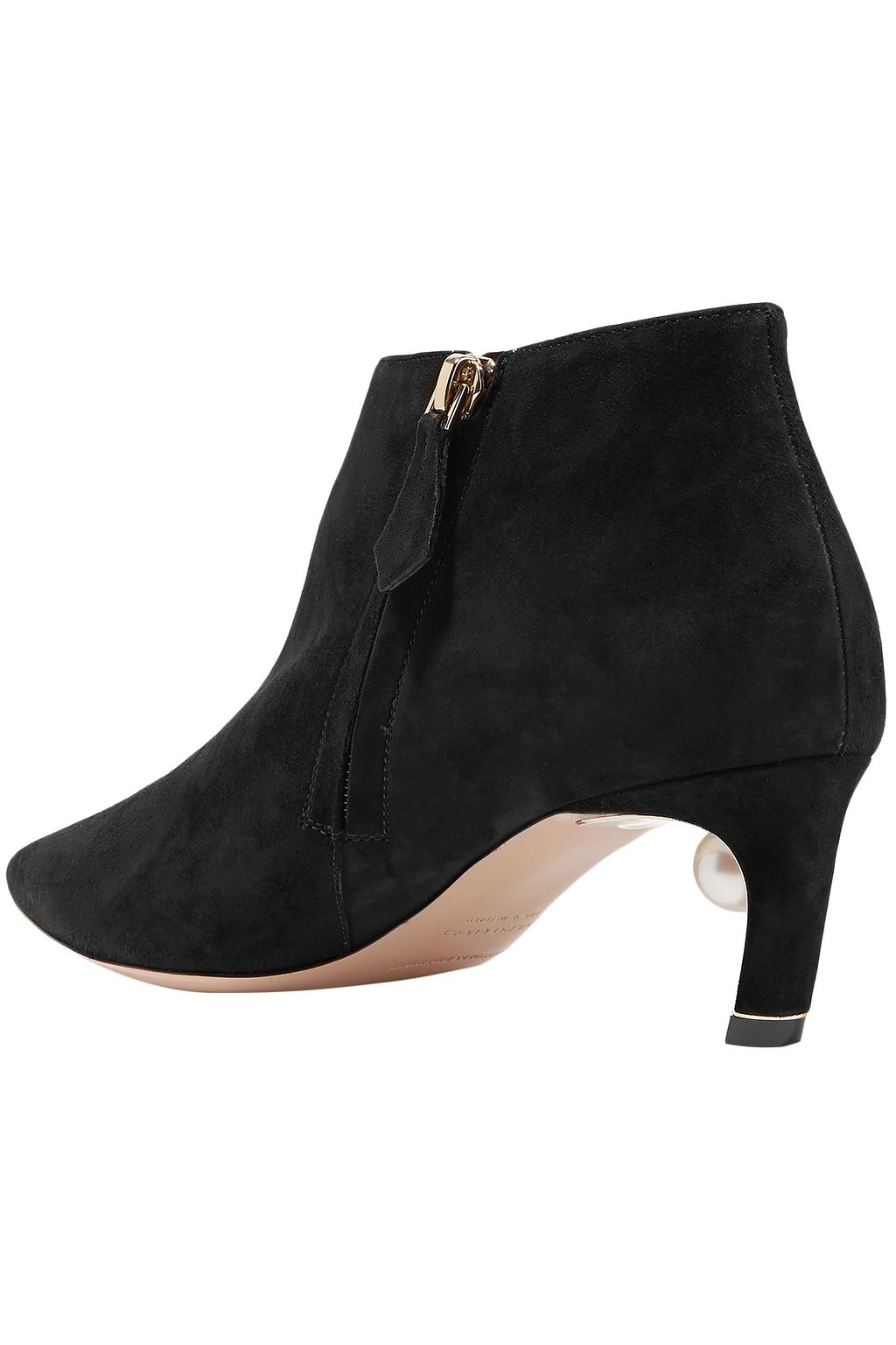 NICHOLAS KIRKWOOD Mira faux pearl-embellished suede ankle boots