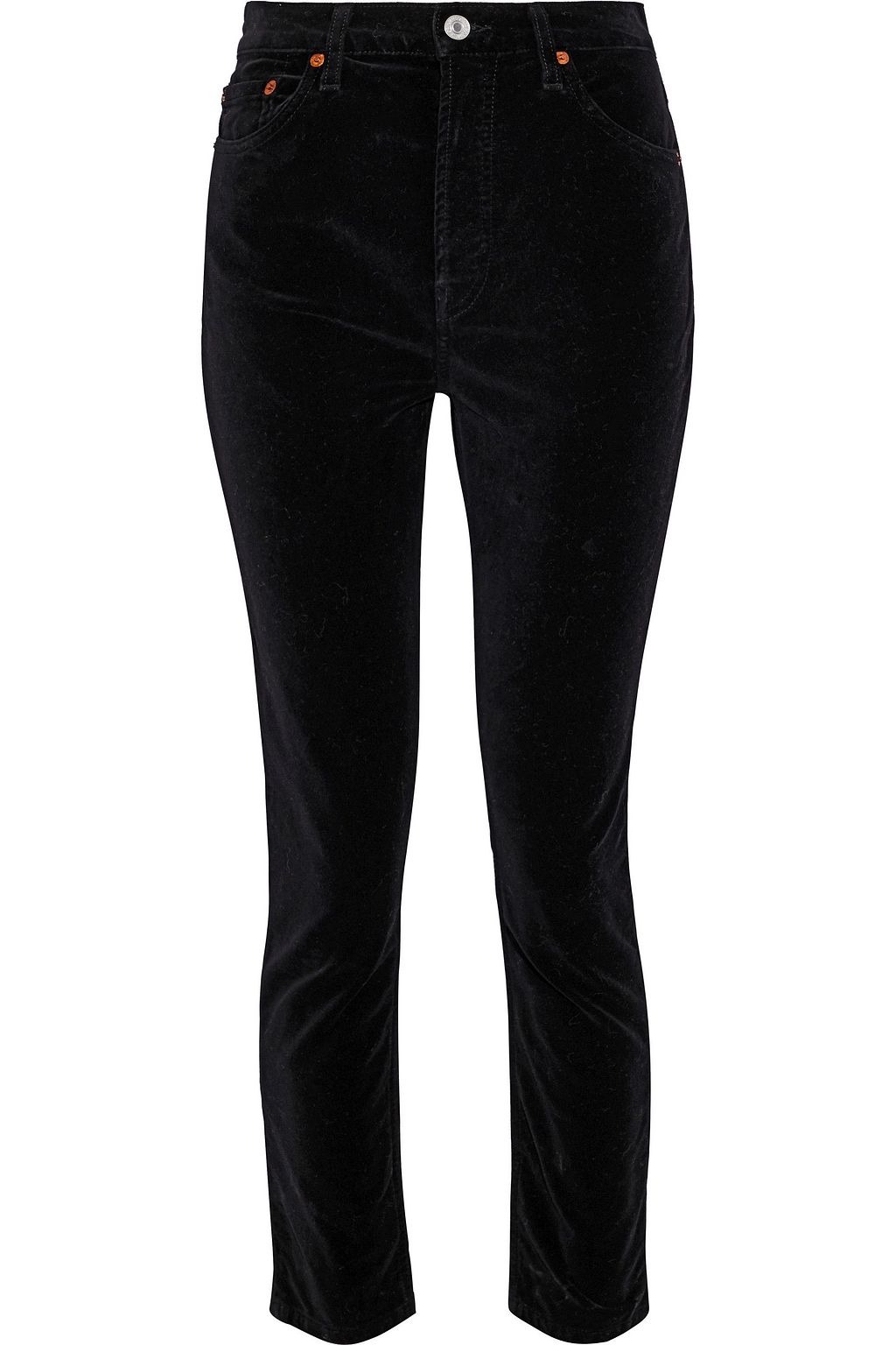 black velvet skinny pants