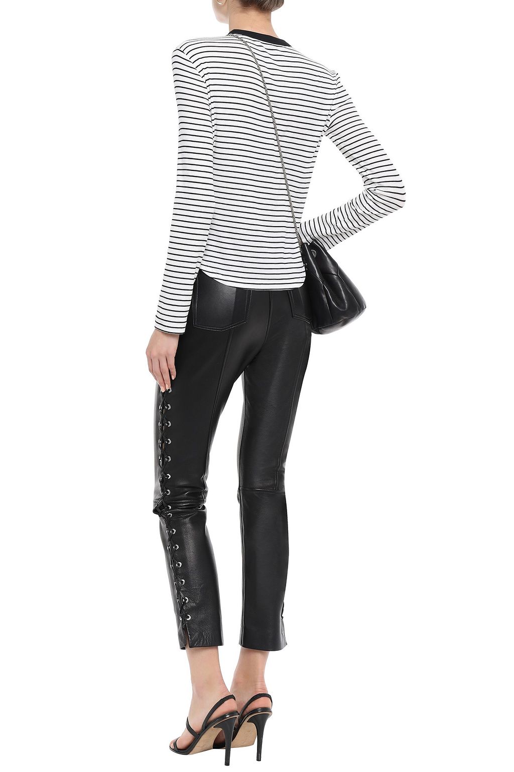 PHILOSOPHY DI LORENZO SERAFINI Striped ribbed modal-blend jersey top