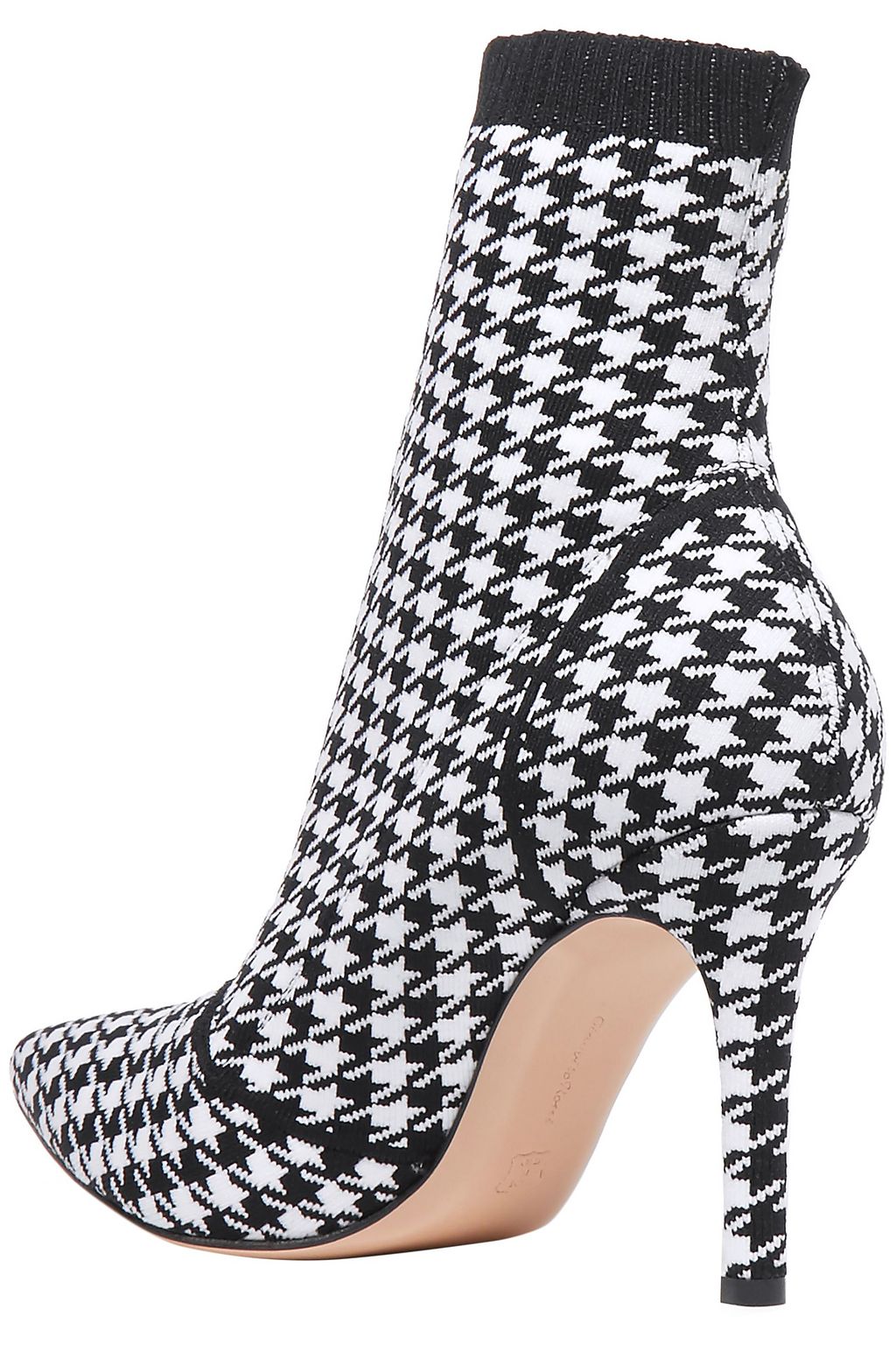 GIANVITO ROSSI 85 houndstooth stretch-knit sock boots