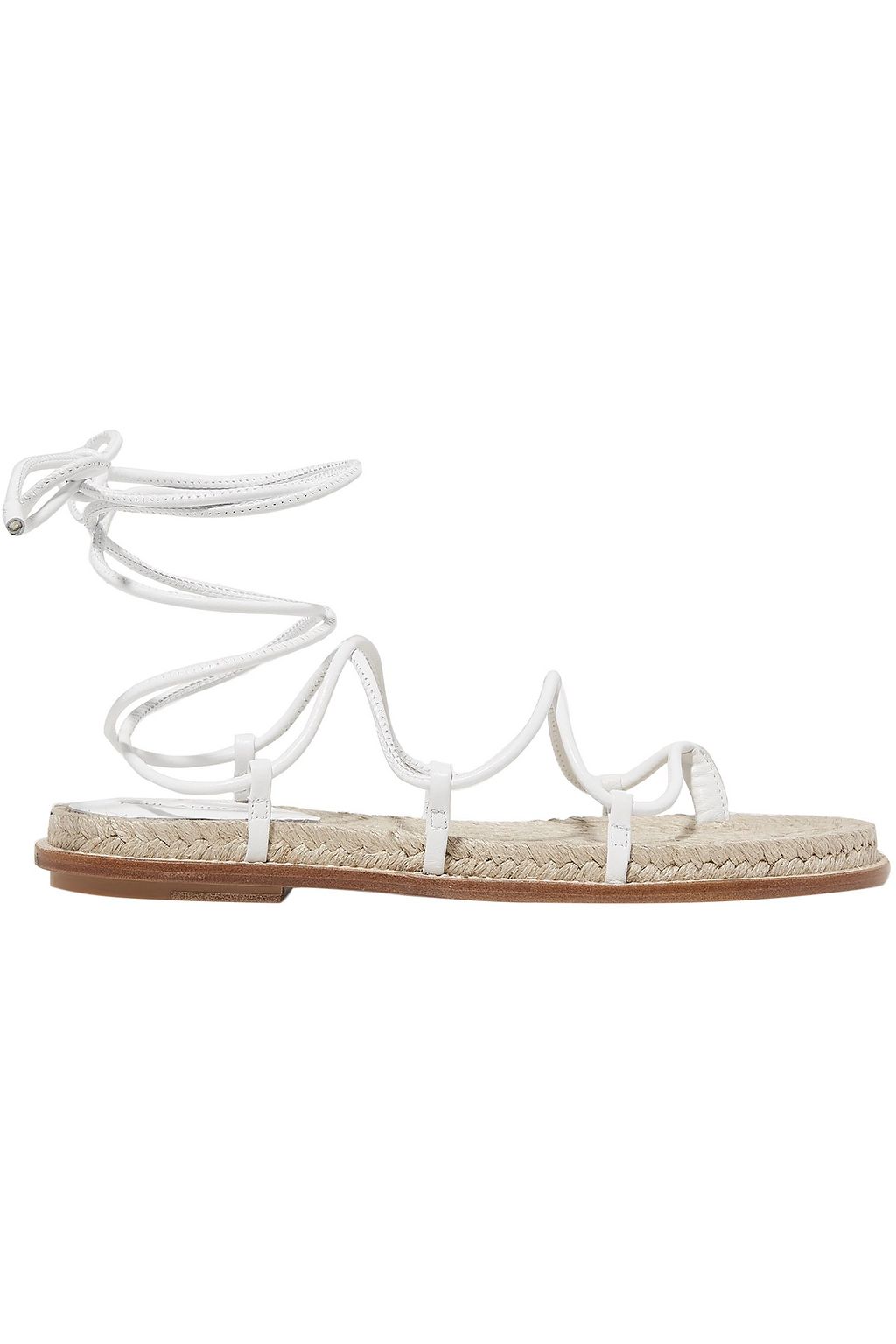 white lace up espadrille sandals