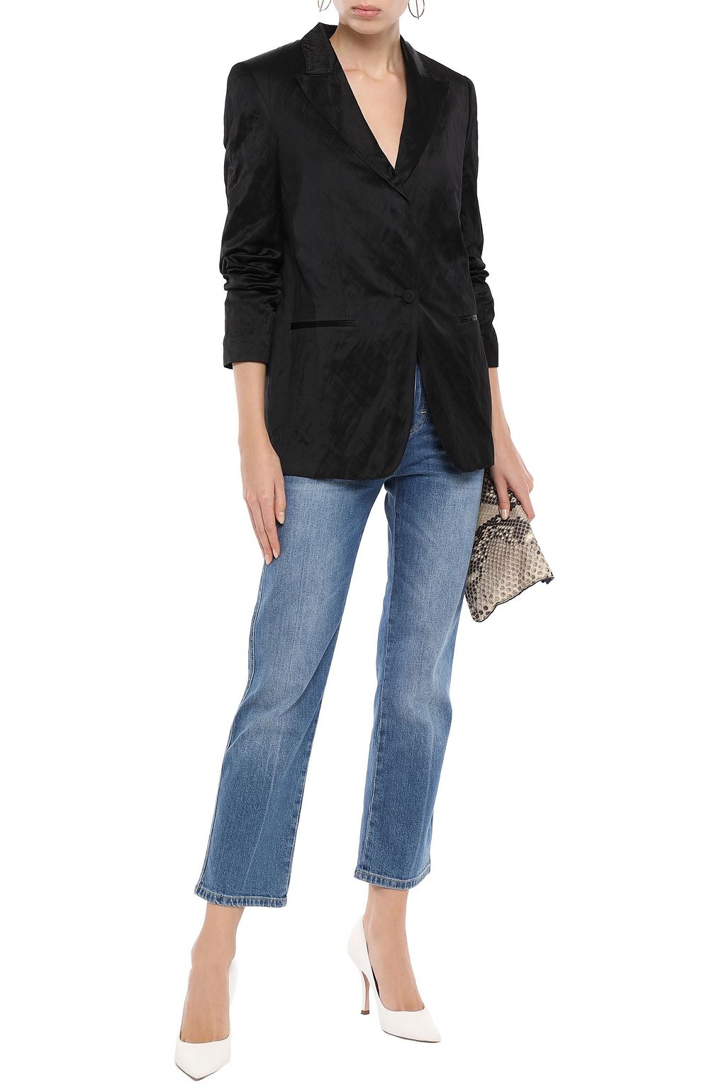 PHILOSOPHY DI LORENZO SERAFINI Crinkled-satin blazer