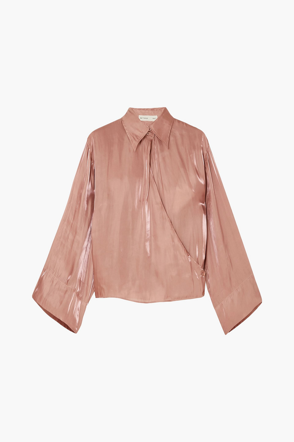 etro - satin wrap top - pink - it 42