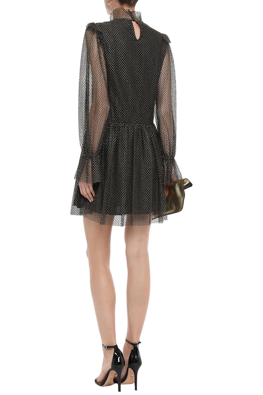 PHILOSOPHY DI LORENZO SERAFINI Ruffled metallic mesh mini dress