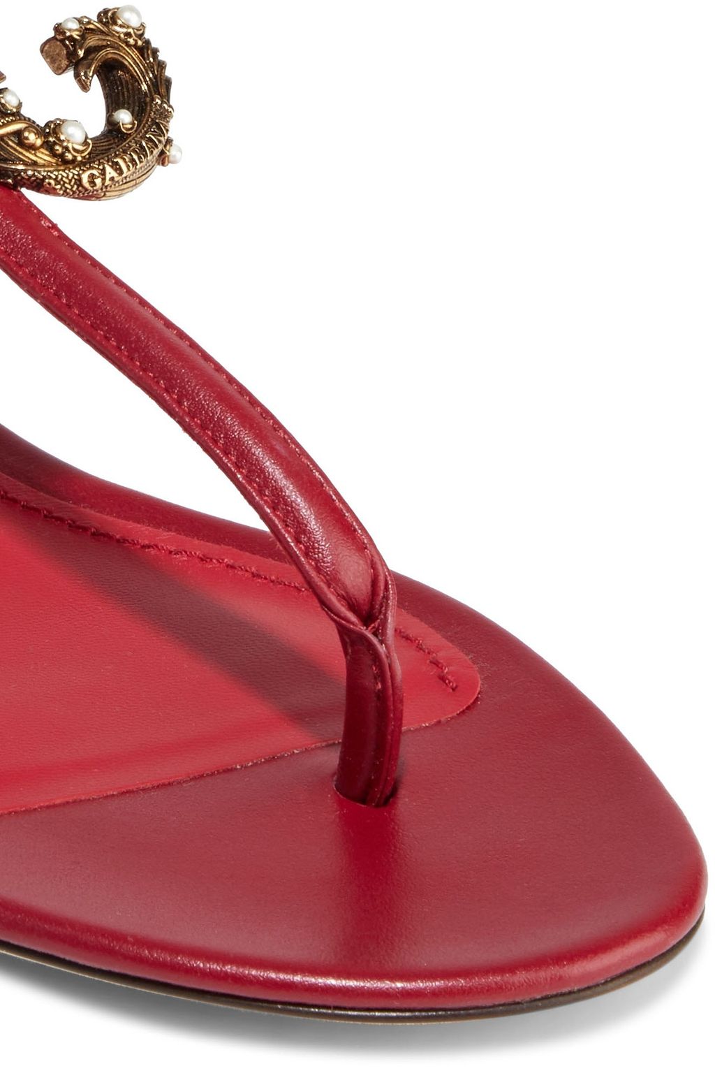 DOLCE&GABBANA Logo-embellished leather sandals