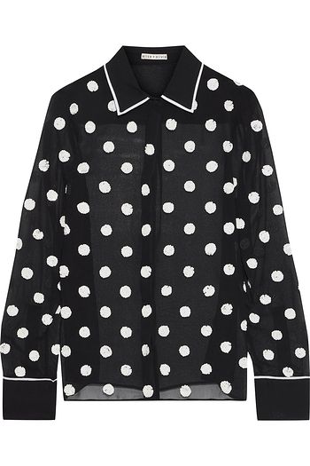alice and olivia polka dot top