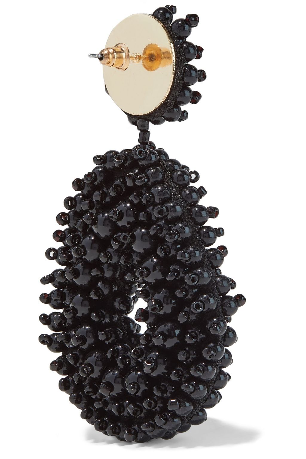 KENNETH JAY LANE Gold-tone beaded felt earrings