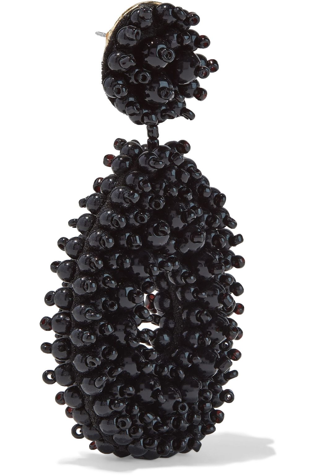 KENNETH JAY LANE Gold-tone beaded felt earrings