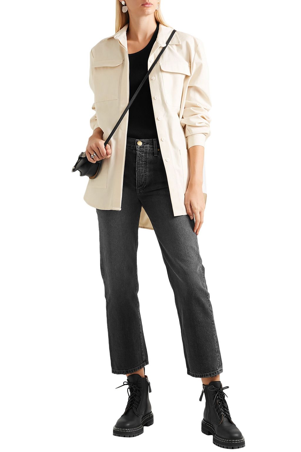 THE GREAT. The Lasso cropped high-rise straight-leg jeans