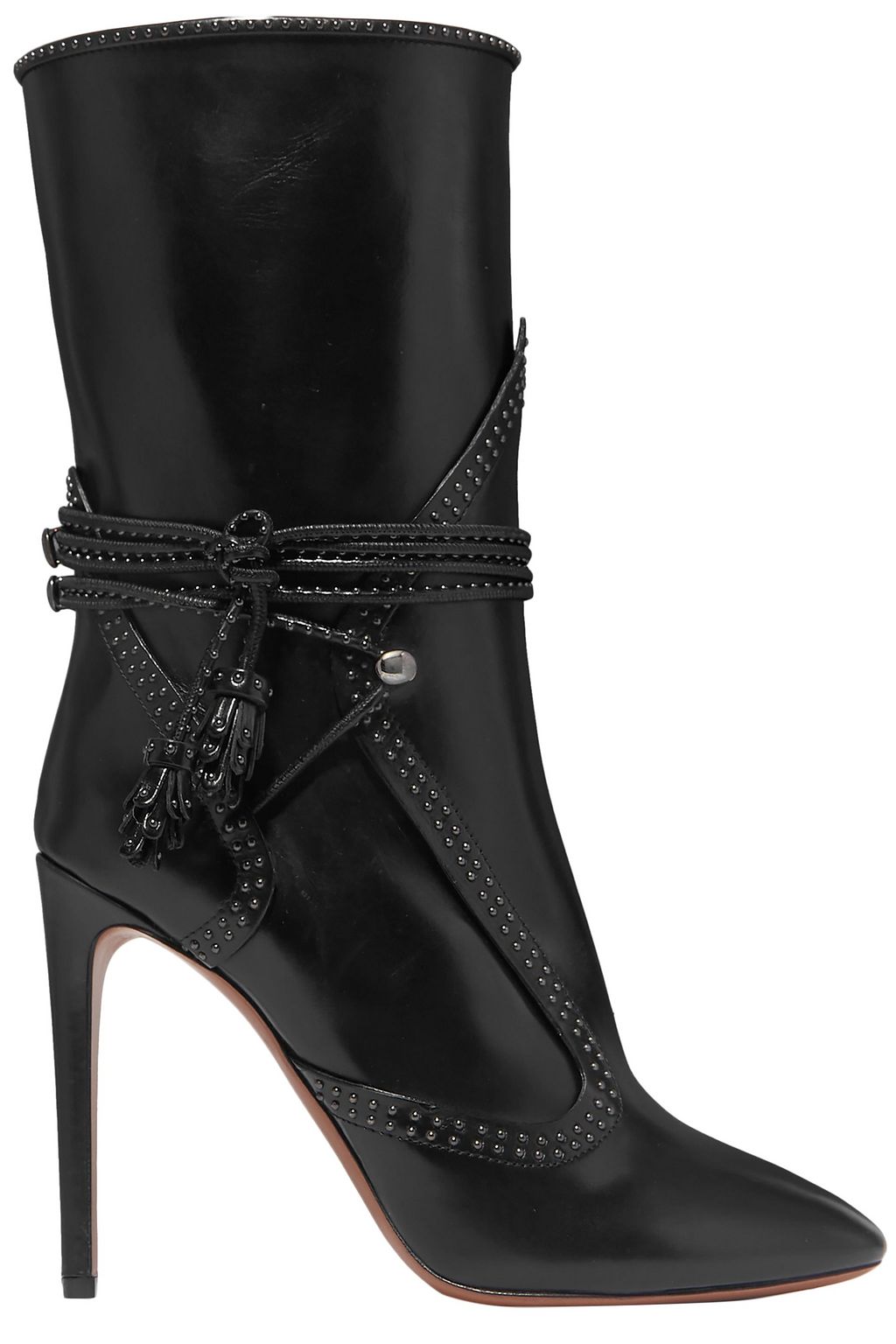 studded leather booties