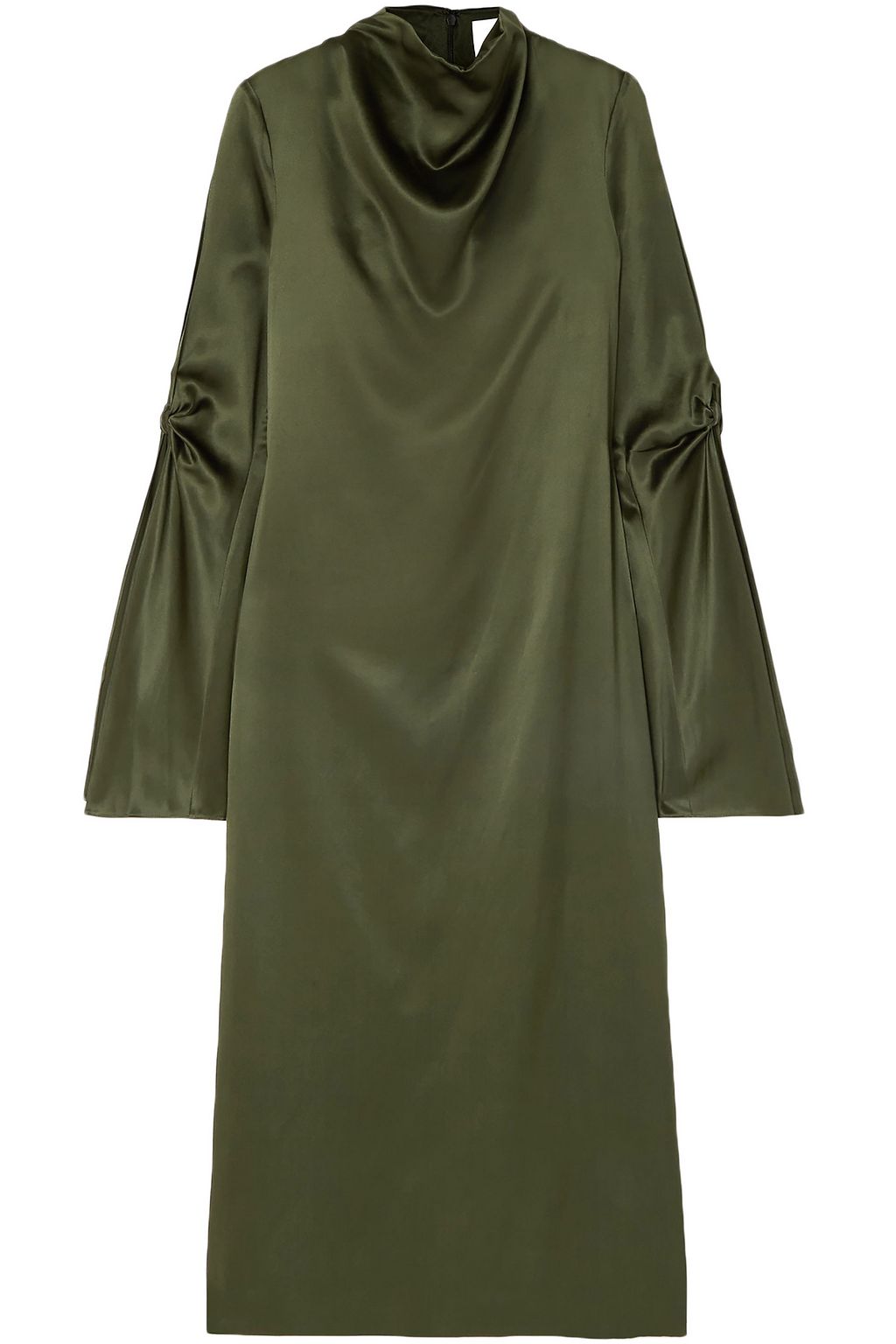 DION LEE Draped mulberry silk-satin dress