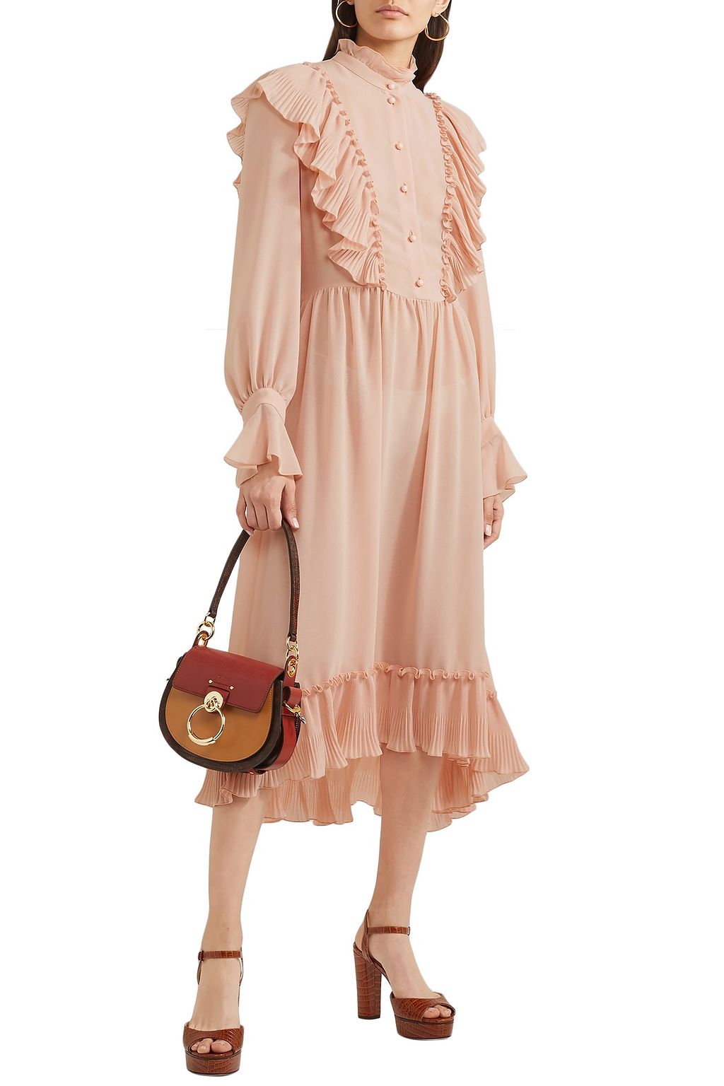 pasduchas chloe ruffle midi